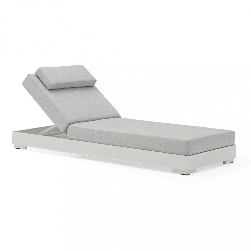 Lettino Boa Vista con Cuscino in Alluminio - Trattamento Idrorepellente 203x76x34/99cm