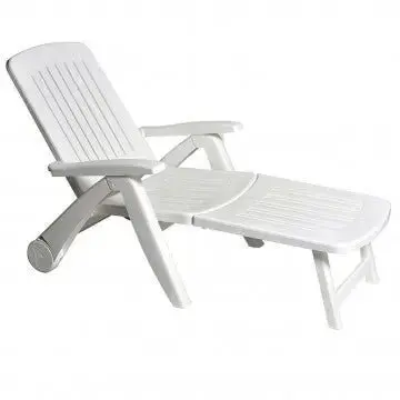 Lettino Cancun con Ruote: Polipropilene, Schienale Regolabile, cm 72x190x60