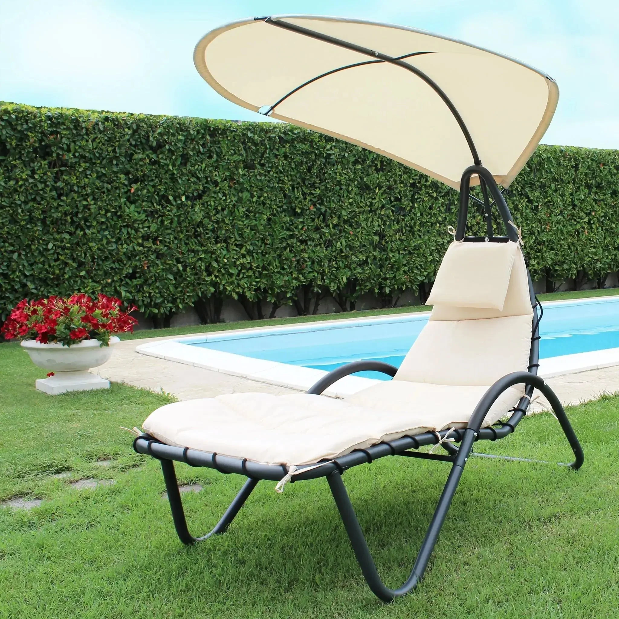 Lettino da giardino capri con tettuccio - Image 2