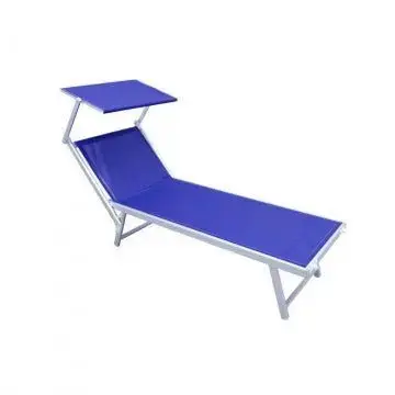 Lettino Jesolo Blu: Alluminio Resistente, cm 183/189x61x38