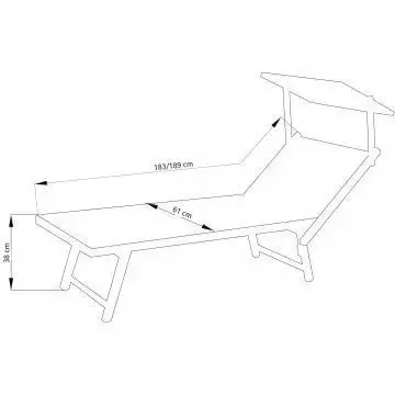 Lettino Jesolo Blu: Alluminio Resistente, cm 183/189x61x38 - Image 3