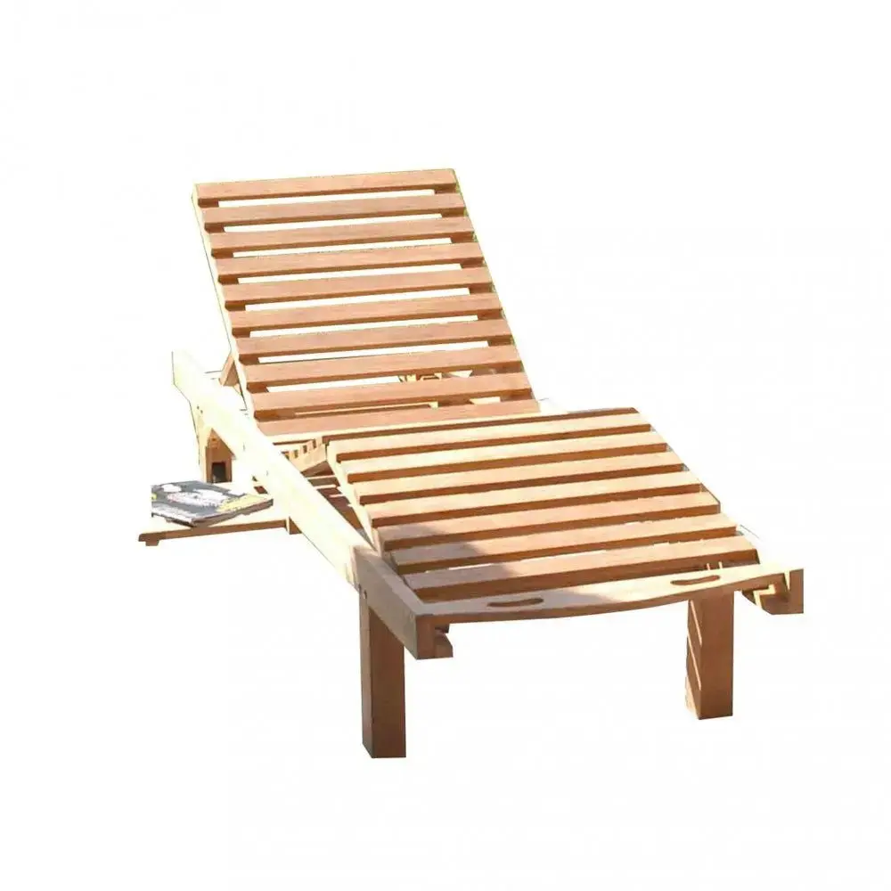 Lettino lidia in teak Massiccio 208x65x35cm