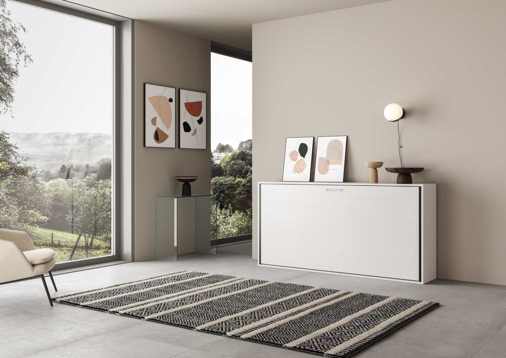 Letto a scomparsa singolo orizzontale Kando con materasso - Image 7