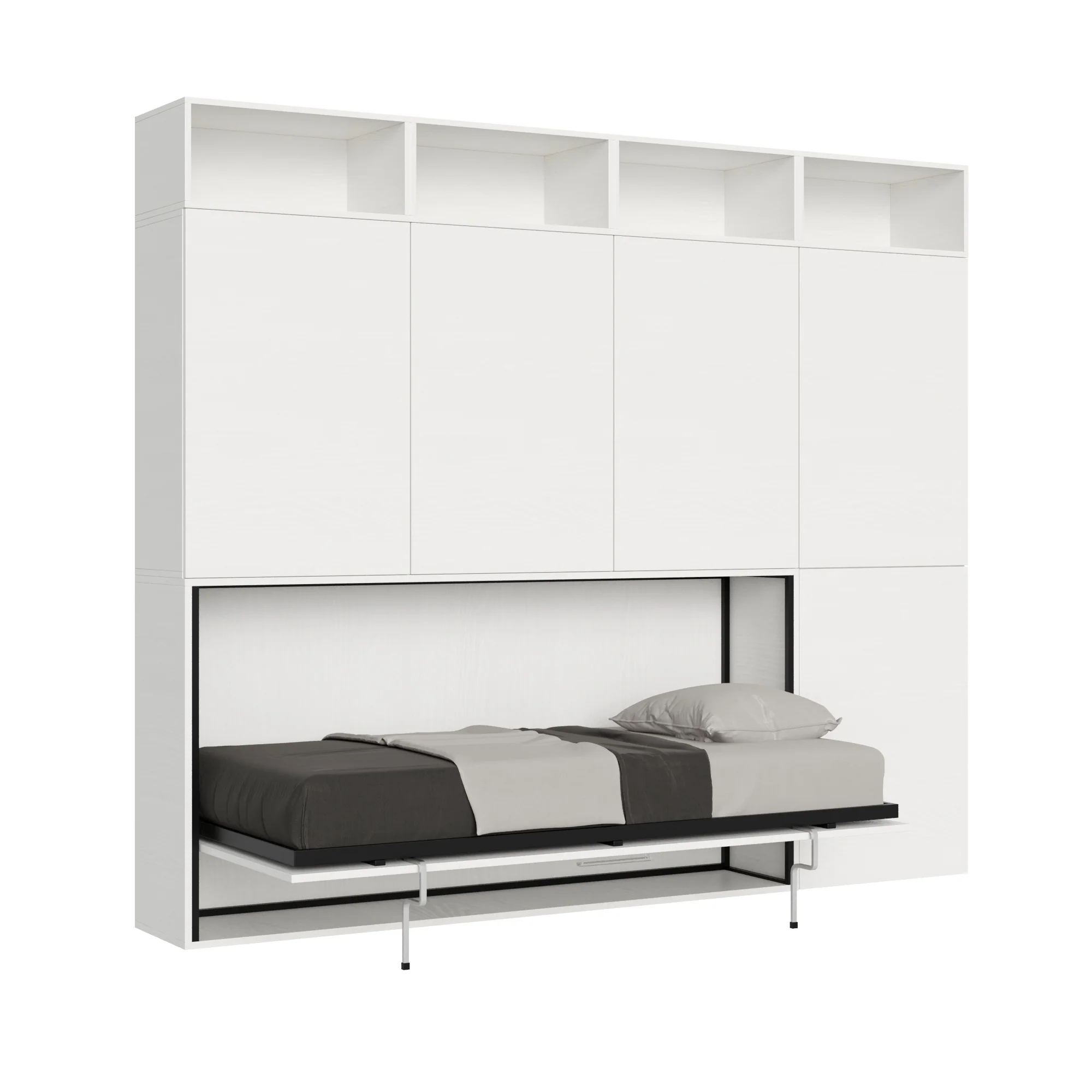 Letto a scomparsa singolo orizzontale Kando con materasso e composizioni disponibili - Image 12