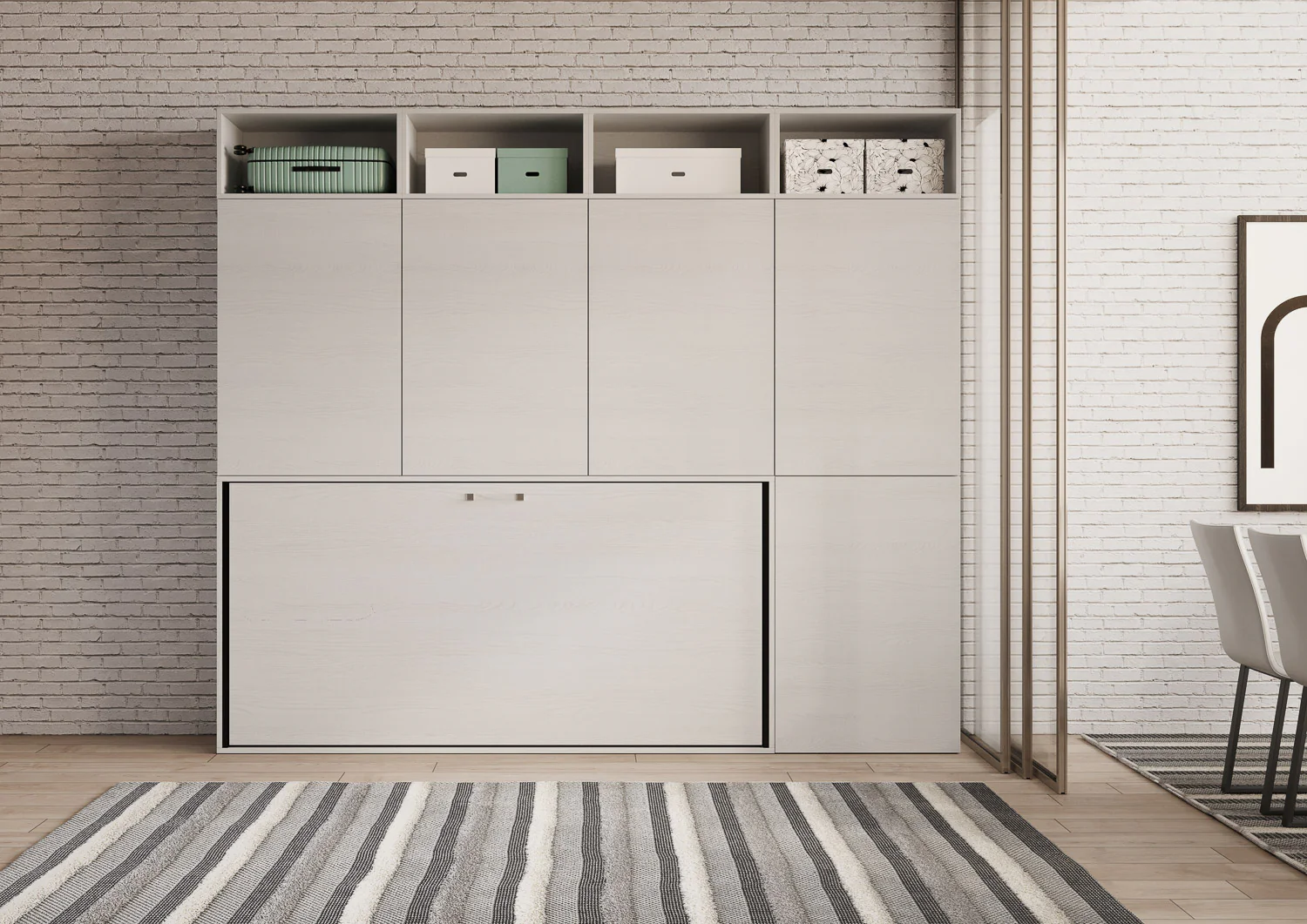 Letto a scomparsa singolo orizzontale Kando con materasso e composizioni disponibili - Image 14