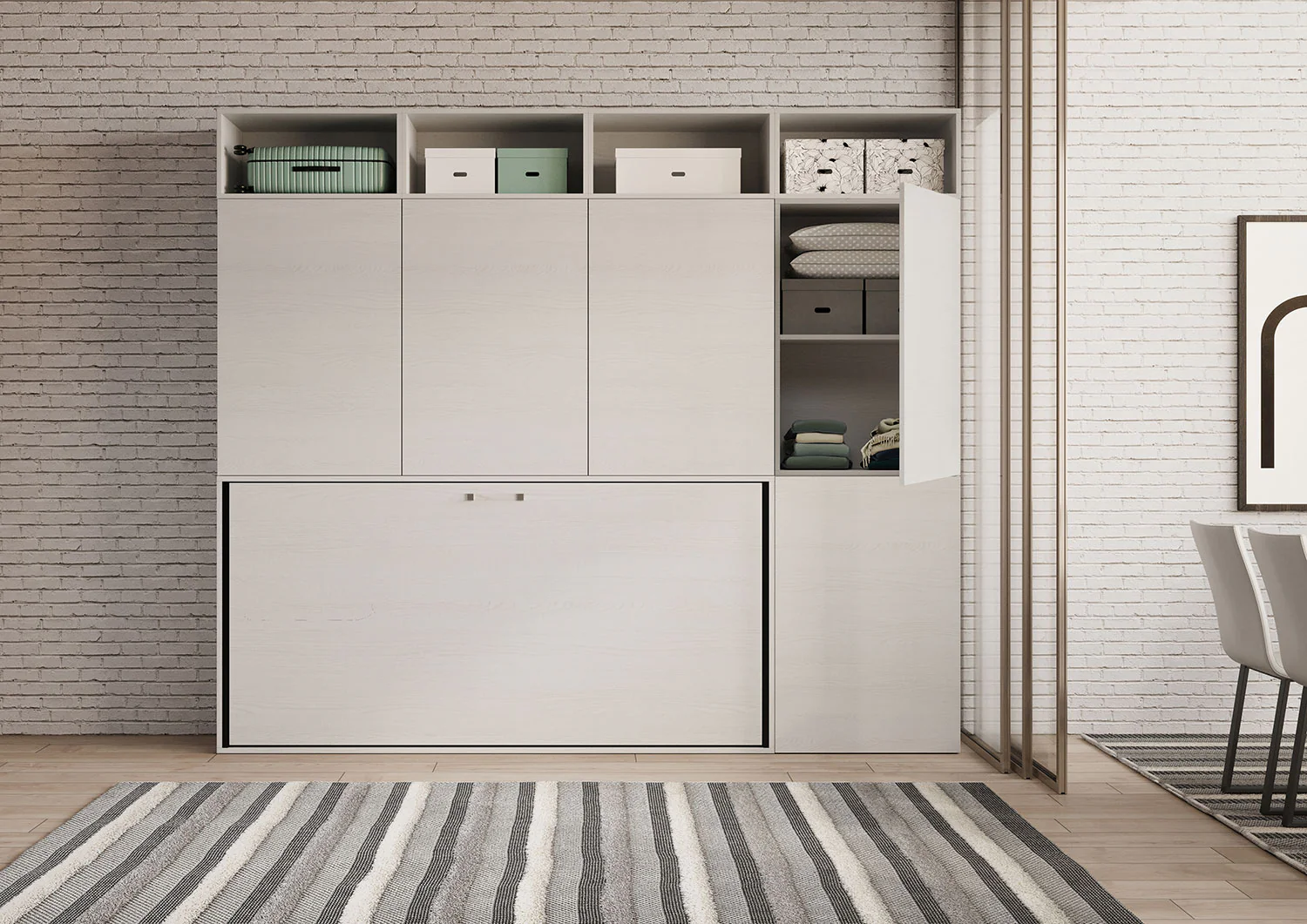 Letto a scomparsa singolo orizzontale Kando con materasso e composizioni disponibili - Image 16