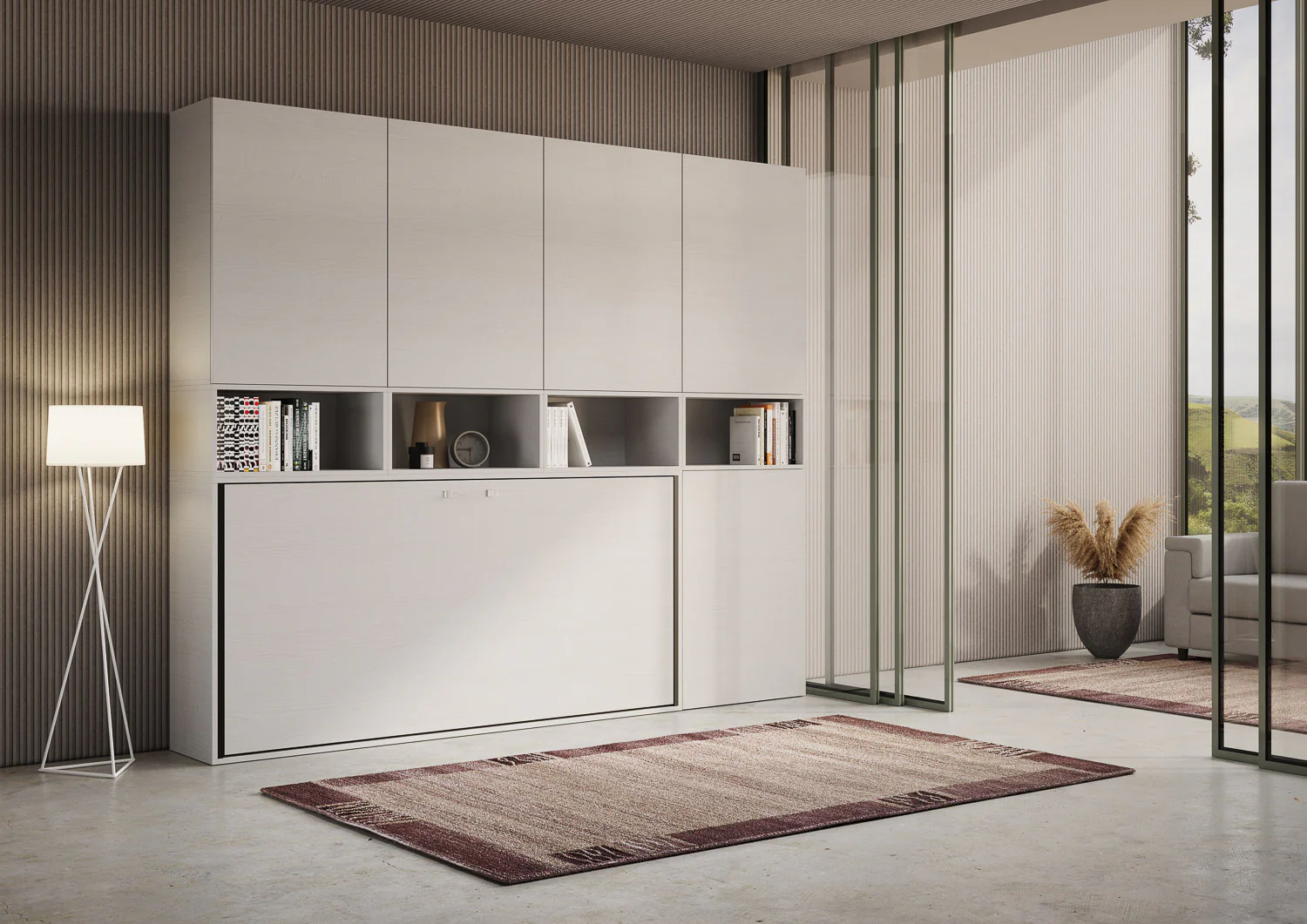 Letto a scomparsa singolo orizzontale Kando con materasso e composizioni disponibili - Image 25