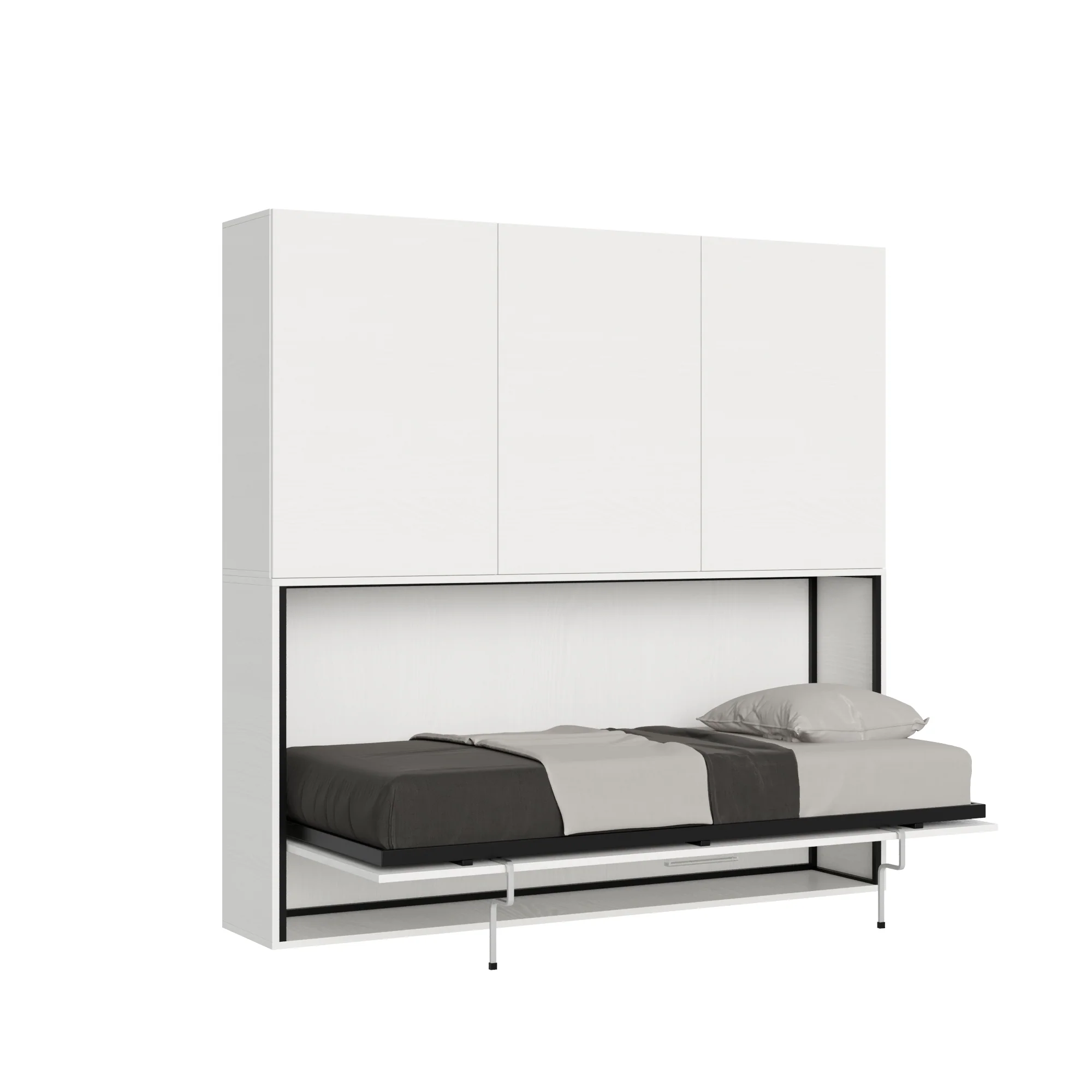 Letto a scomparsa singolo orizzontale Kando con materasso e composizioni disponibili - Image 28