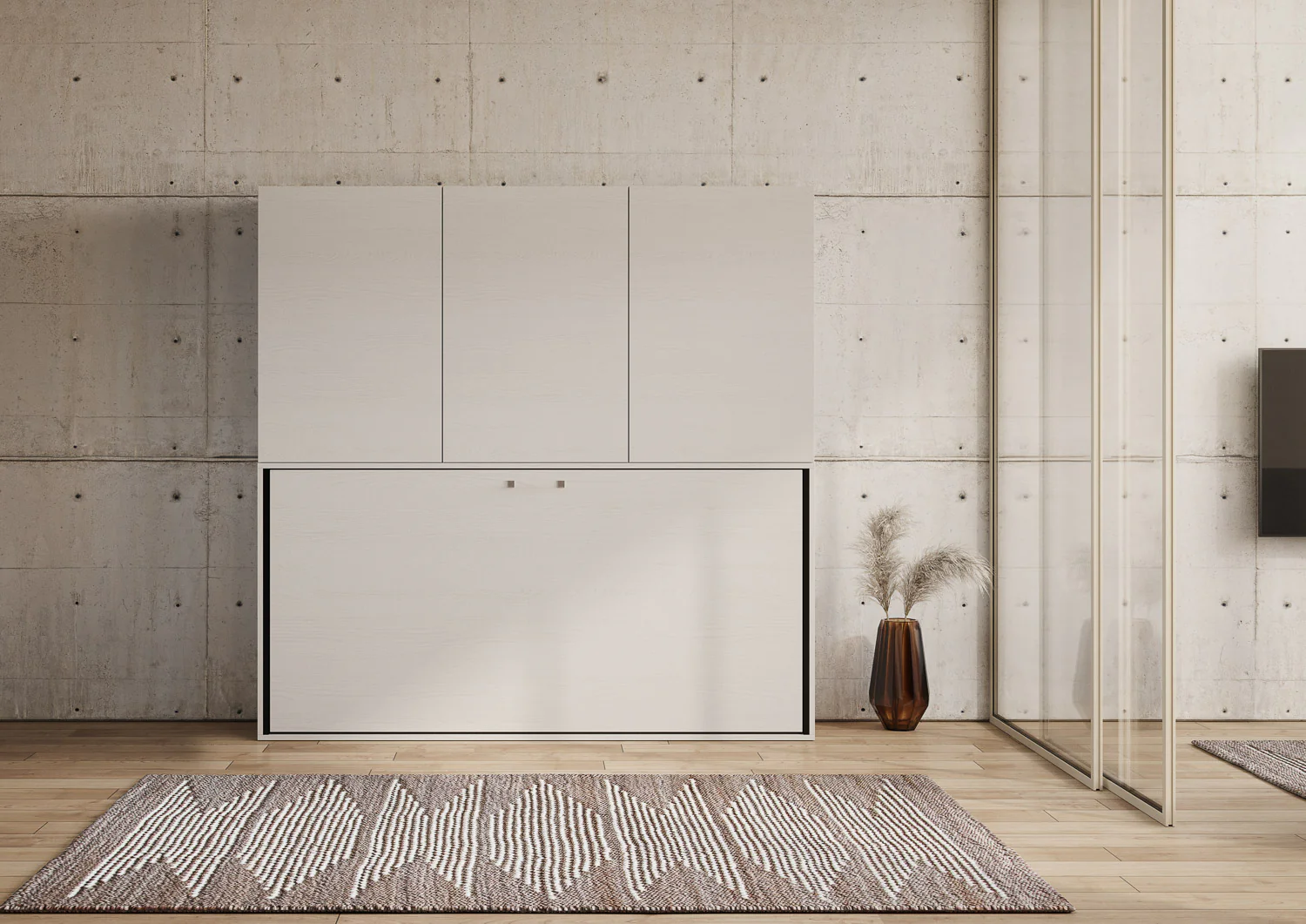 Letto a scomparsa singolo orizzontale Kando con materasso e composizioni disponibili - Image 30