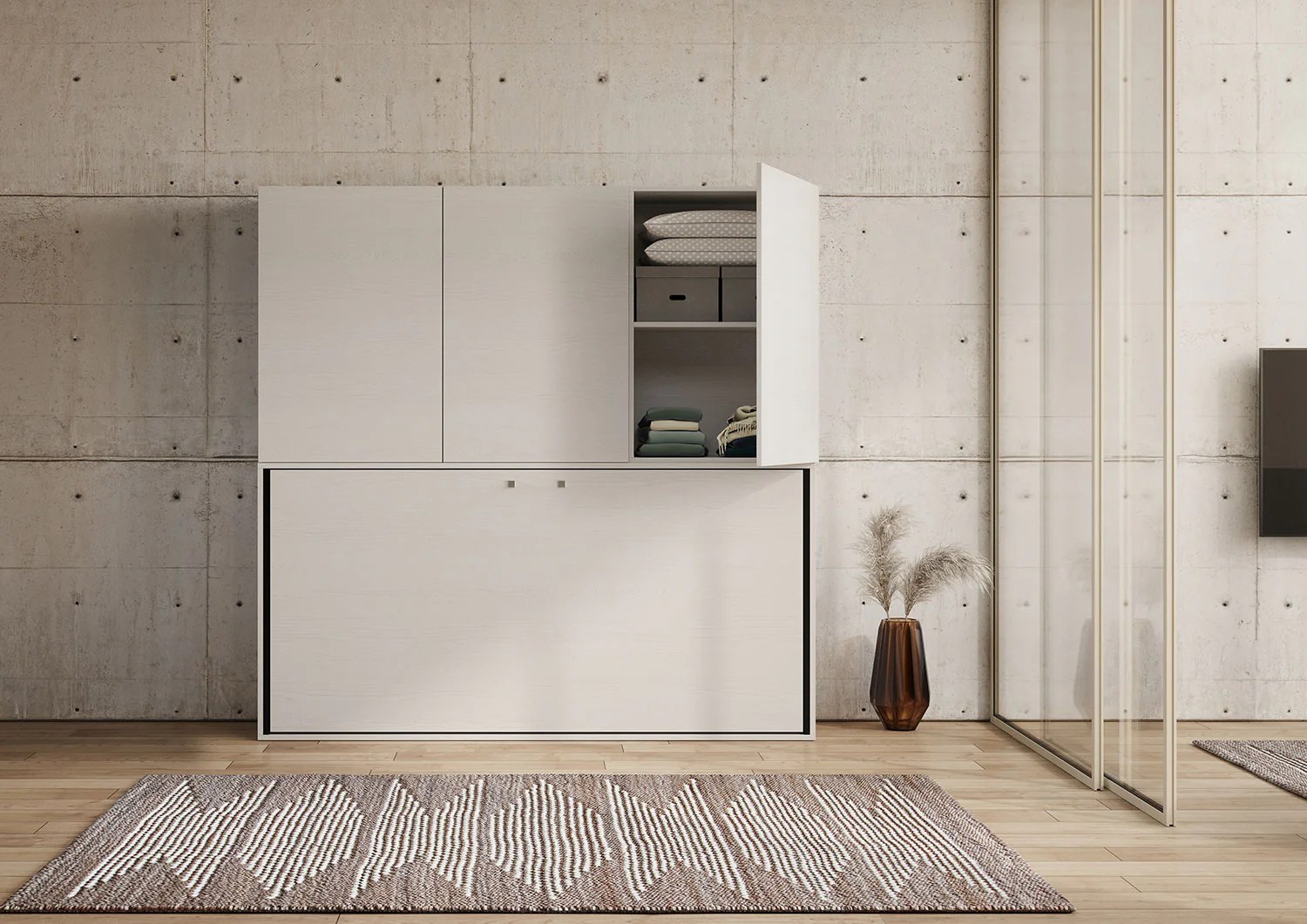 Letto a scomparsa singolo orizzontale Kando con materasso e composizioni disponibili - Image 32