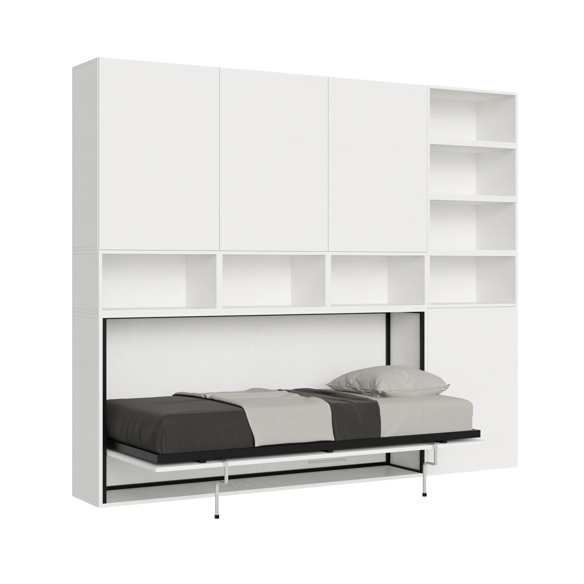 Letto a scomparsa singolo orizzontale Kando con materasso e composizioni disponibili - Image 36