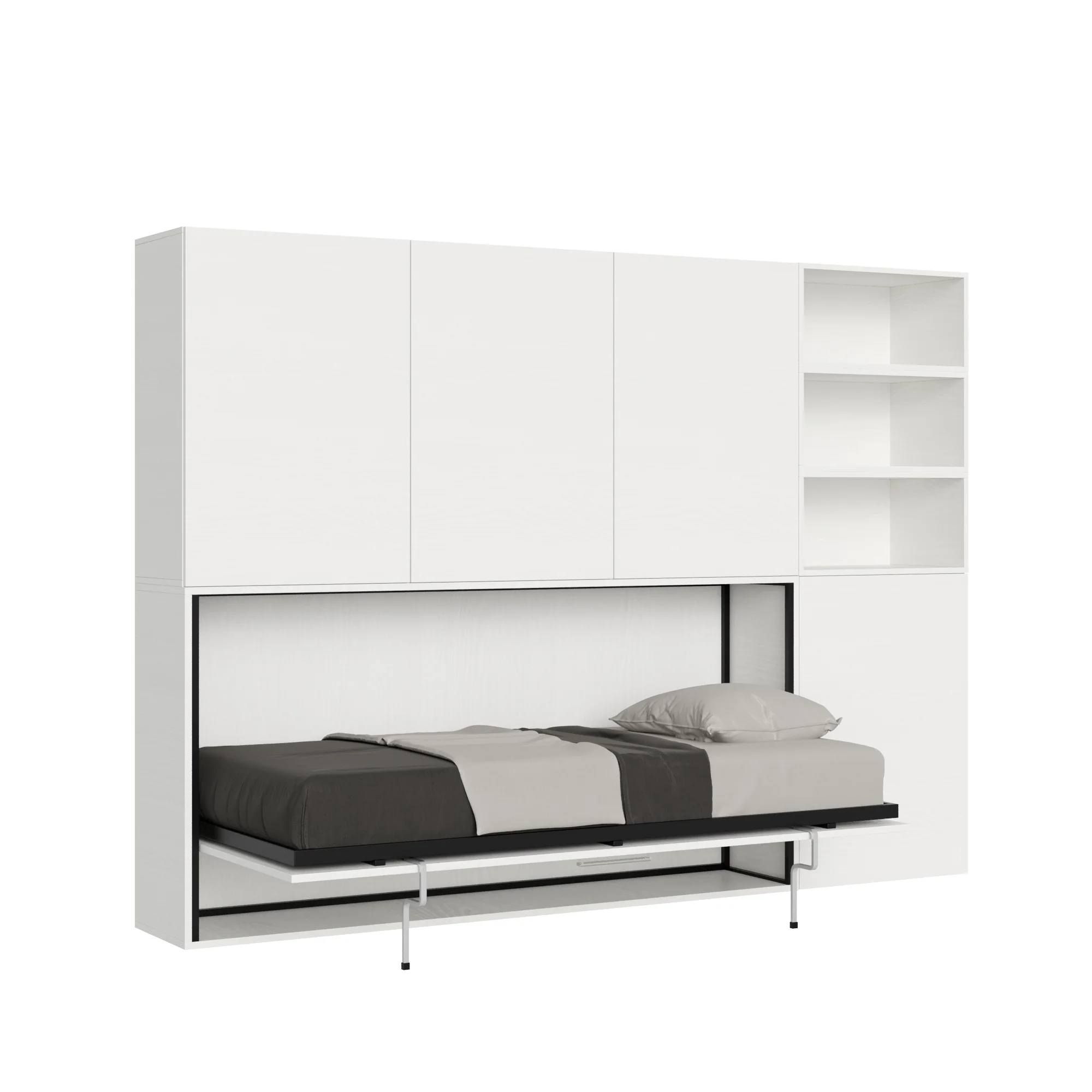 Letto a scomparsa singolo orizzontale Kando con materasso e composizioni disponibili - Image 44
