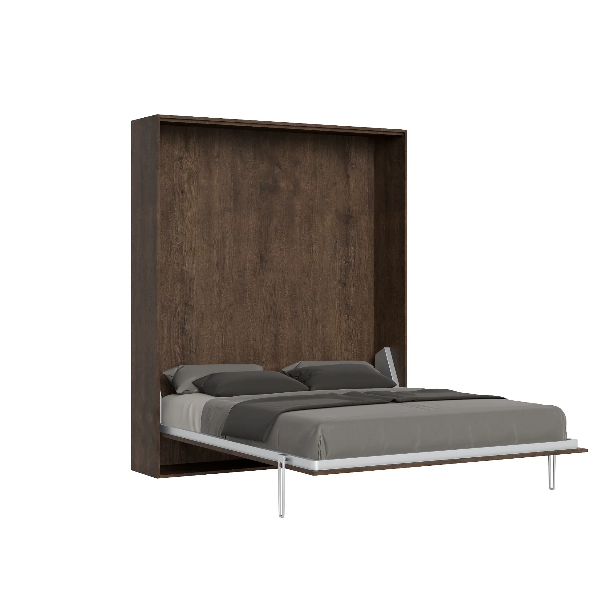 Letto matrimoniale a scomparsa 160 verticale Kentaro con colonna e pensili - Image 13