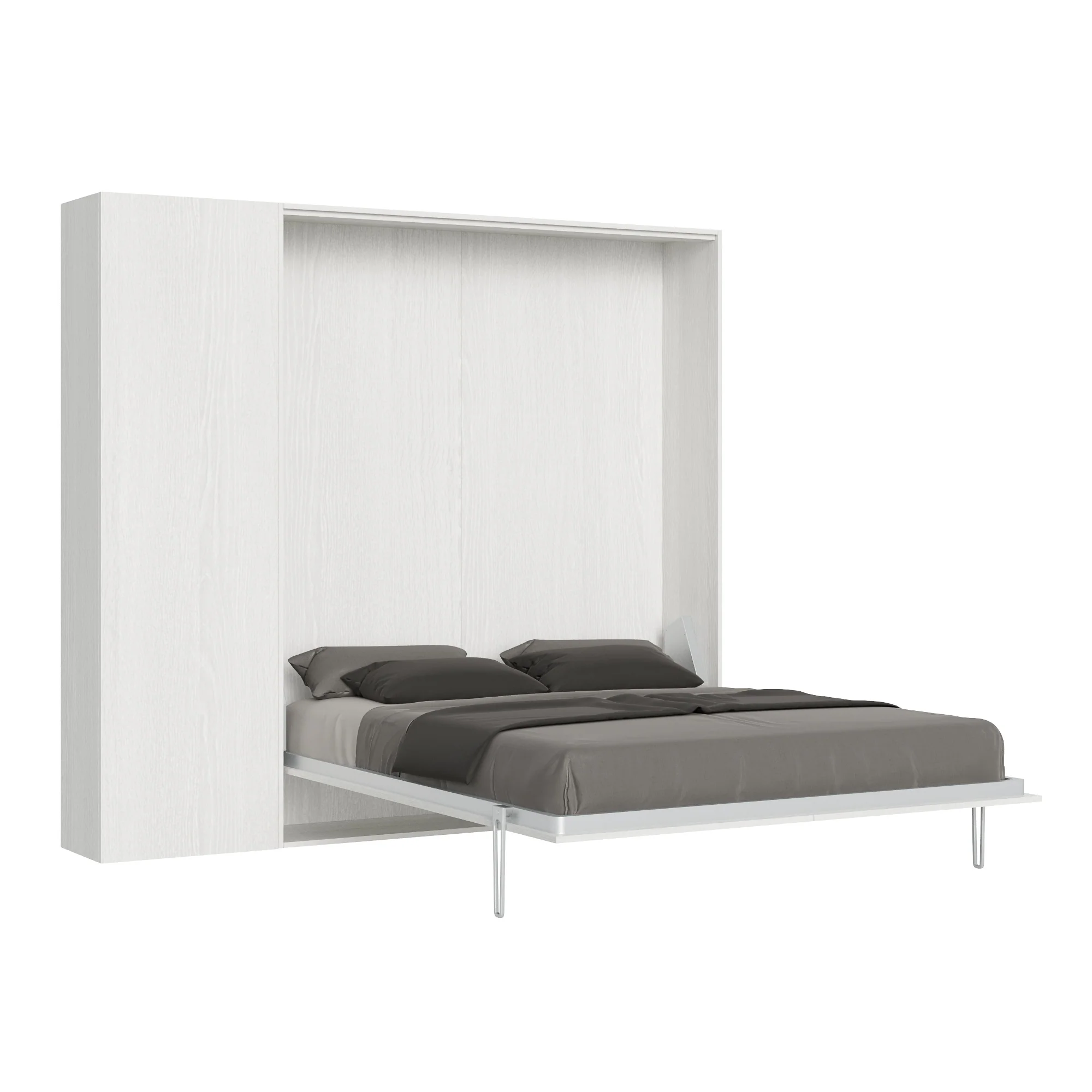Letto matrimoniale a scomparsa 160 verticale Kentaro con colonna e pensili - Image 19