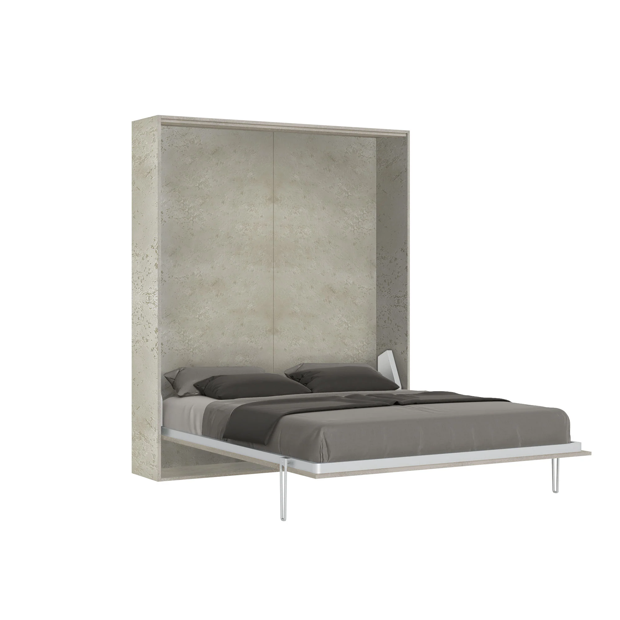 Letto matrimoniale a scomparsa 160 verticale Kentaro con colonna e pensili - Image 5