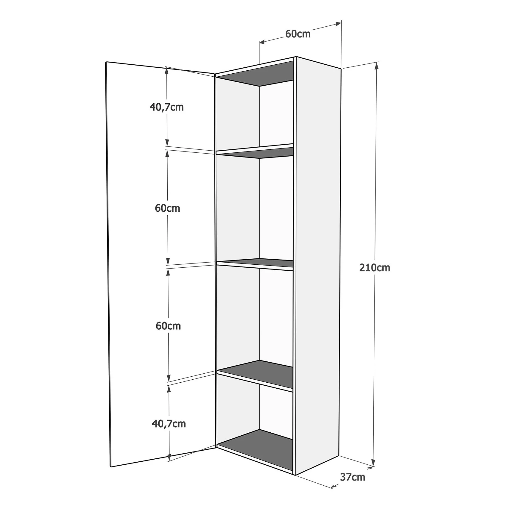 Letto matrimoniale francese a scomparsa 140 verticale Kentaro con colonna e pensili - Image 21