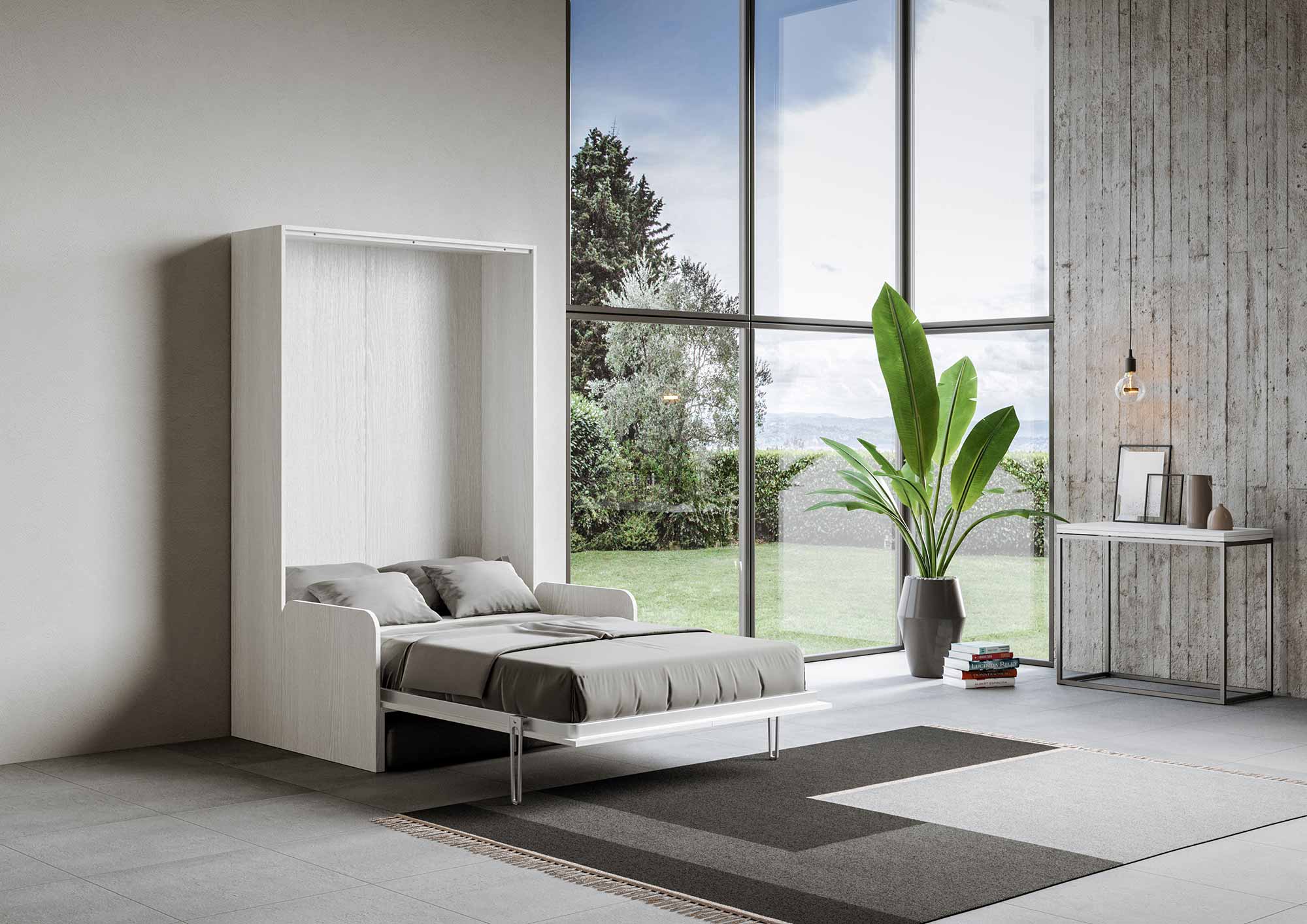 Letto matrimoniale francese a scomparsa 140 verticale Kentaro Sofà - Image 5