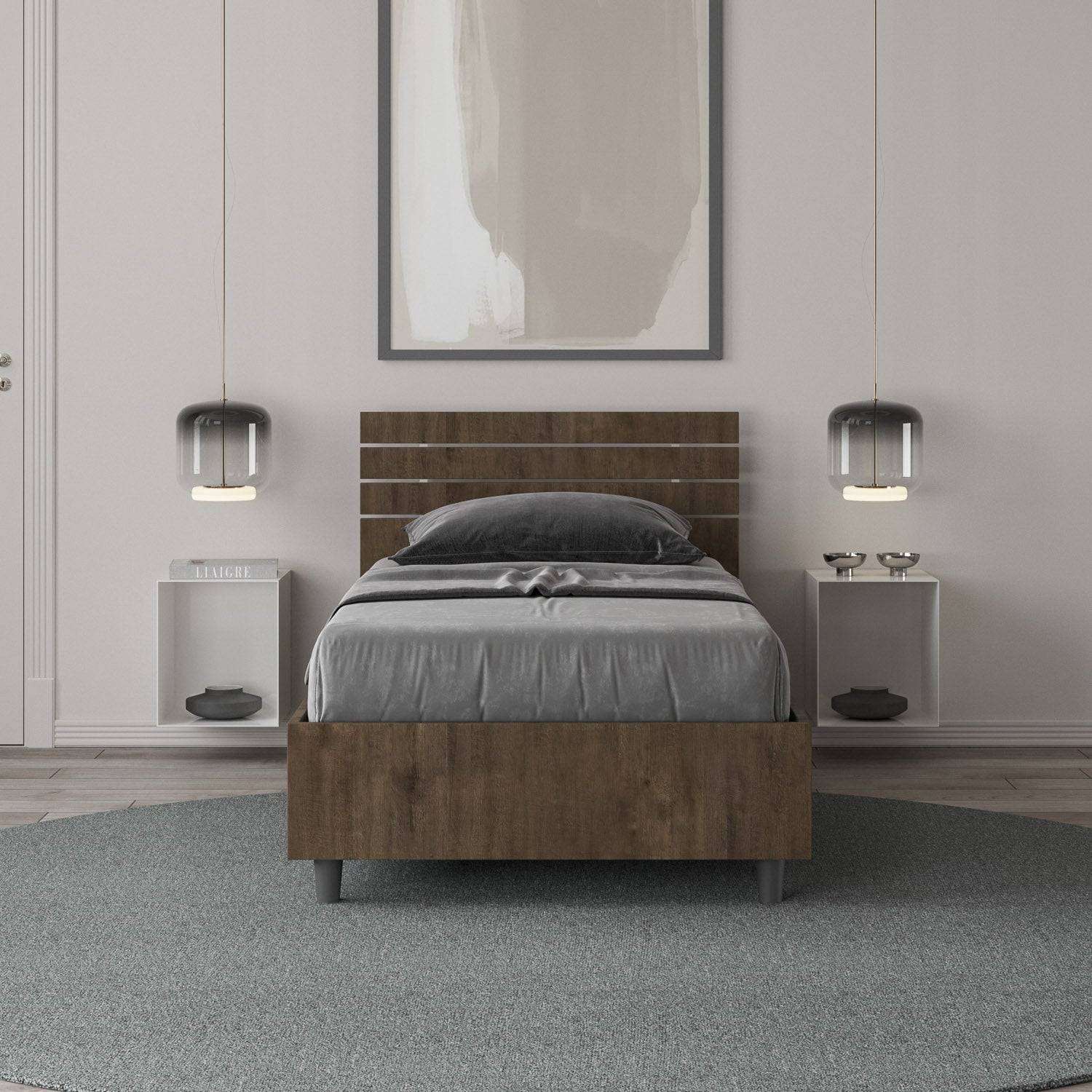 Letto singolo 80x200 testata dritta con doghe Ankel - Image 6