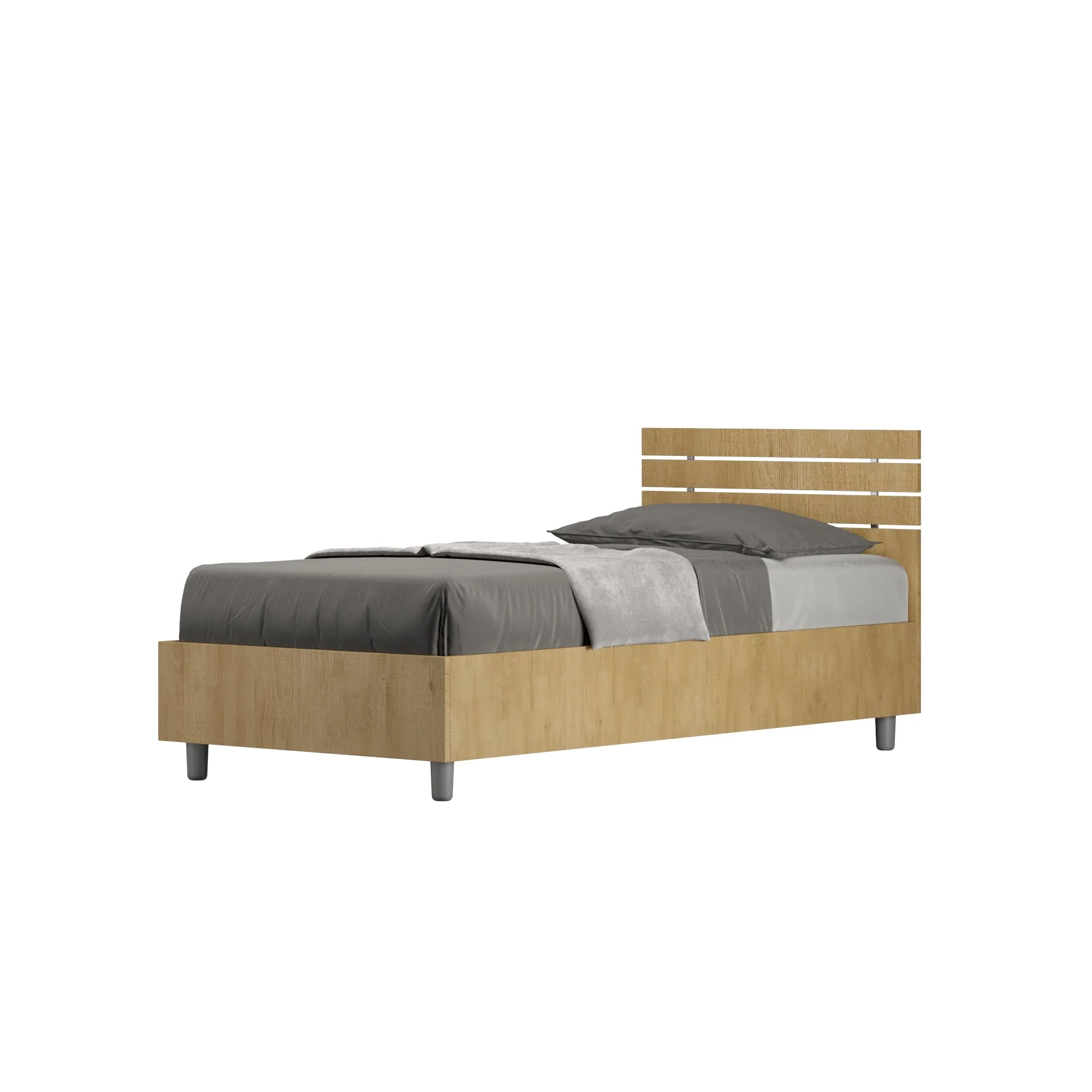 Letto singolo 80x200 testata dritta con doghe Ankel - Image 9