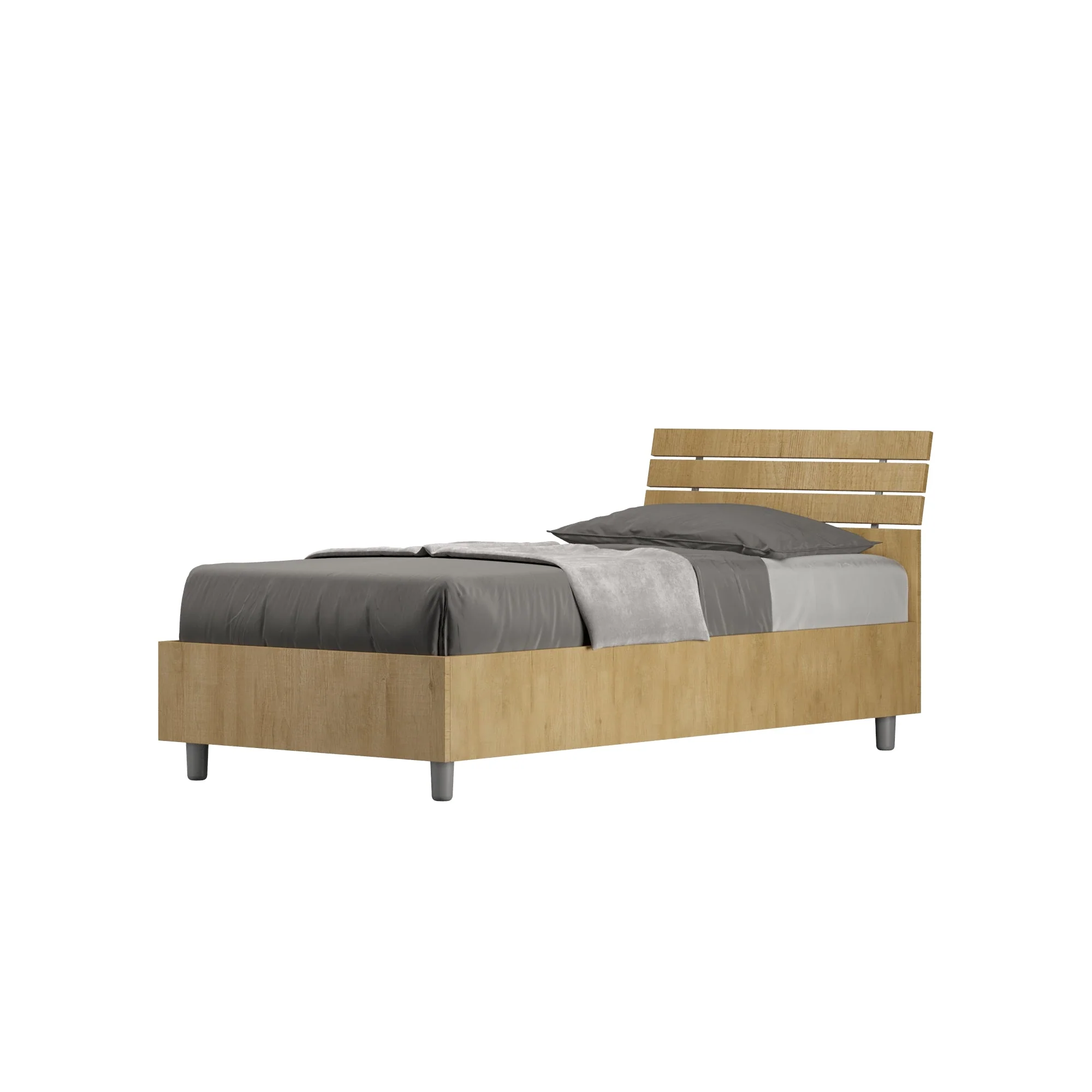 Letto Singolo 80x200 Ankel con Testata Inclinata e Contenitore - Image 9