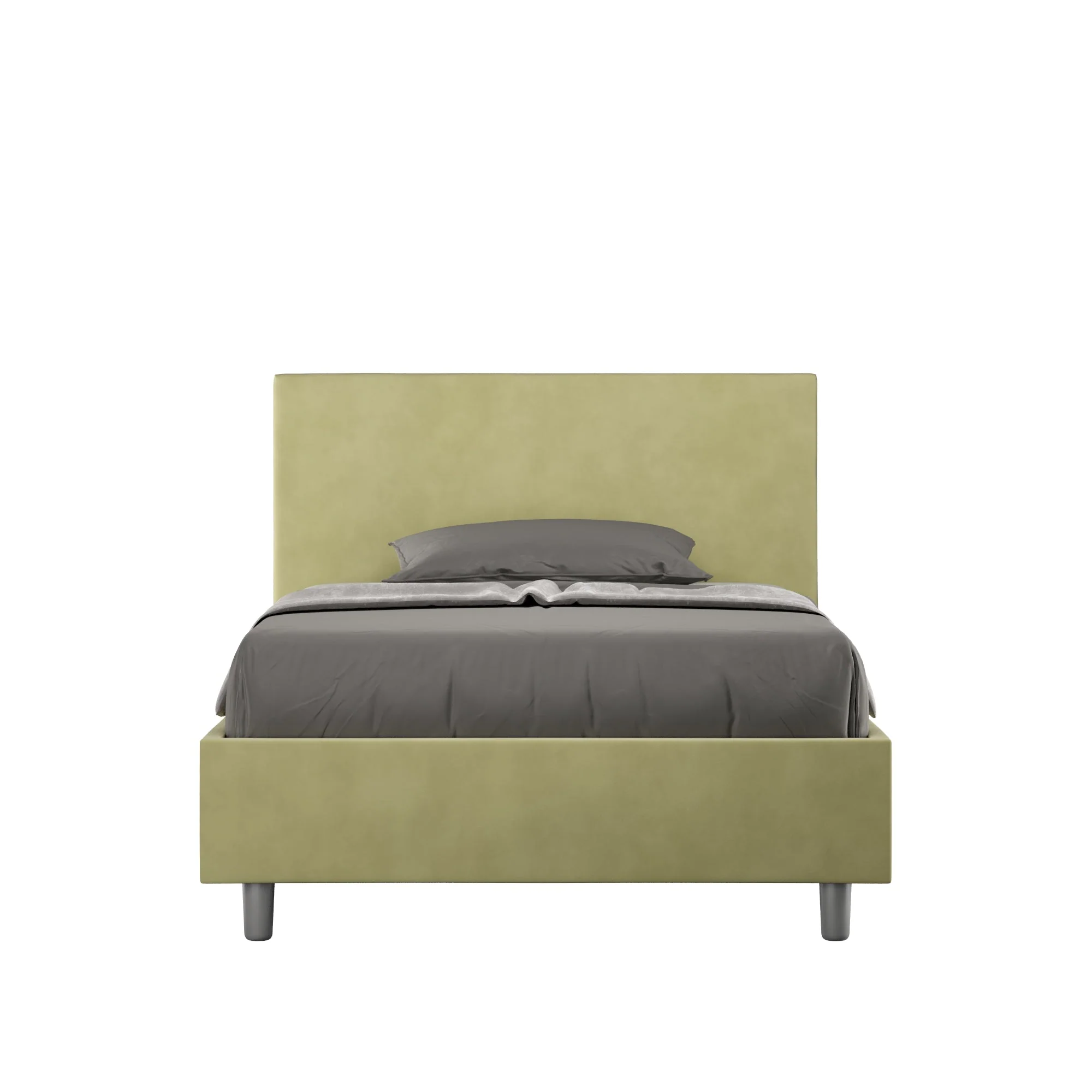Letto singolo contenitore imbottito 100x190 microfibra Adele - Image 24