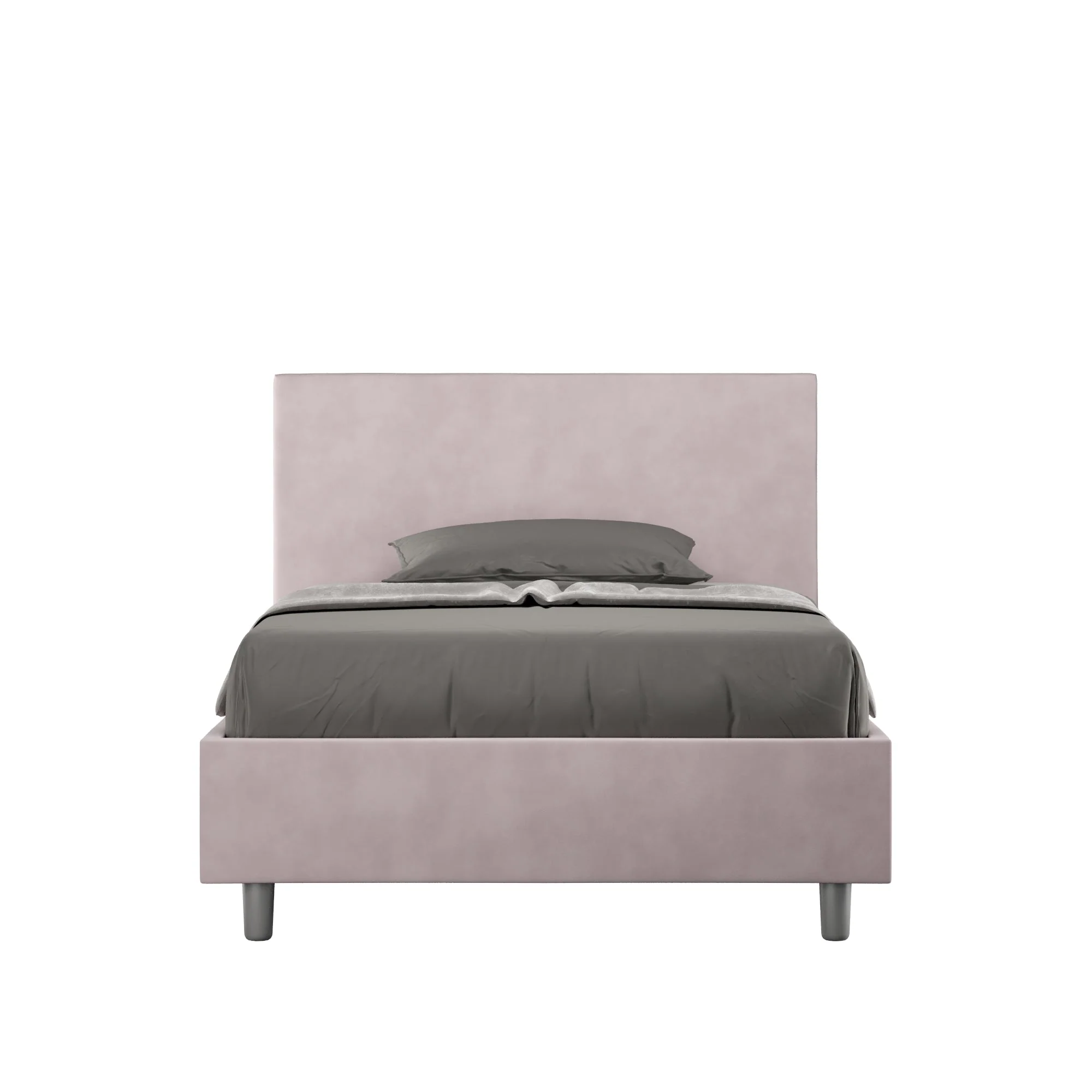 Letto singolo contenitore imbottito 100x190 microfibra Adele - Image 27