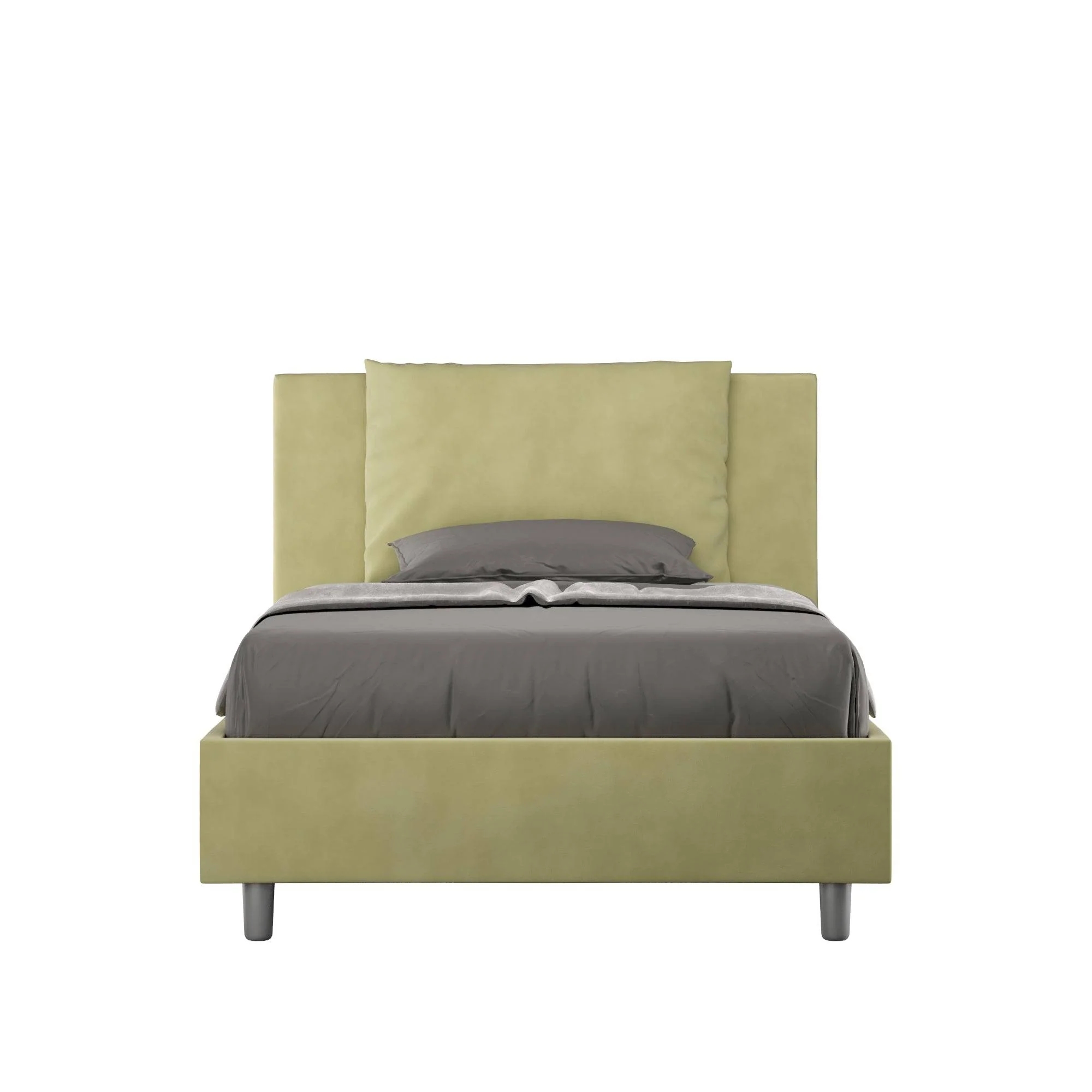 Letto singolo contenitore imbottito 100x190 microfibra Antea - Image 20