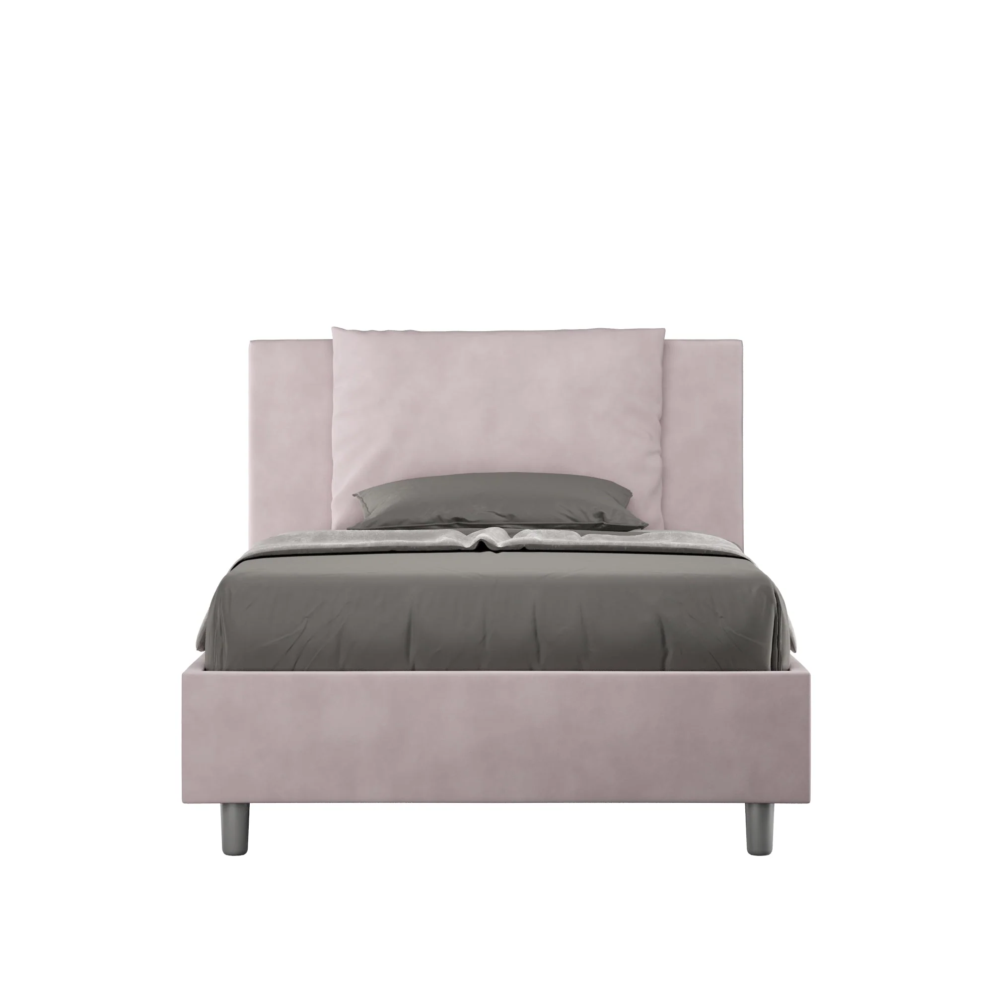 Letto singolo contenitore imbottito 100x190 microfibra Antea - Image 21