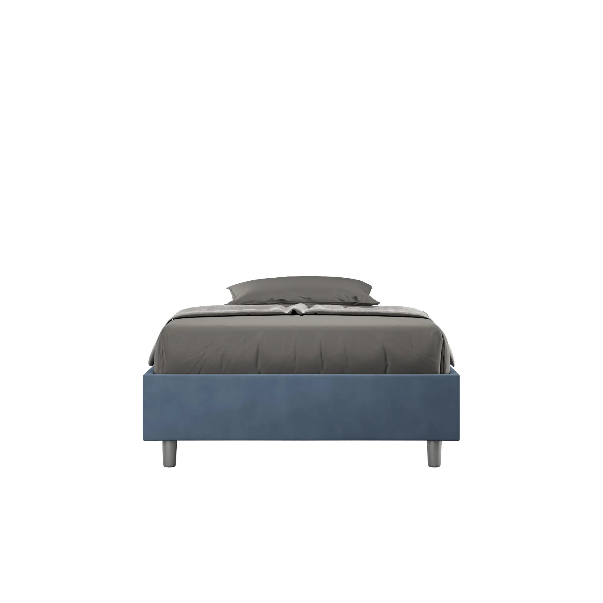 Letto singolo contenitore imbottito 100x190 microfibra Azelia - Image 21
