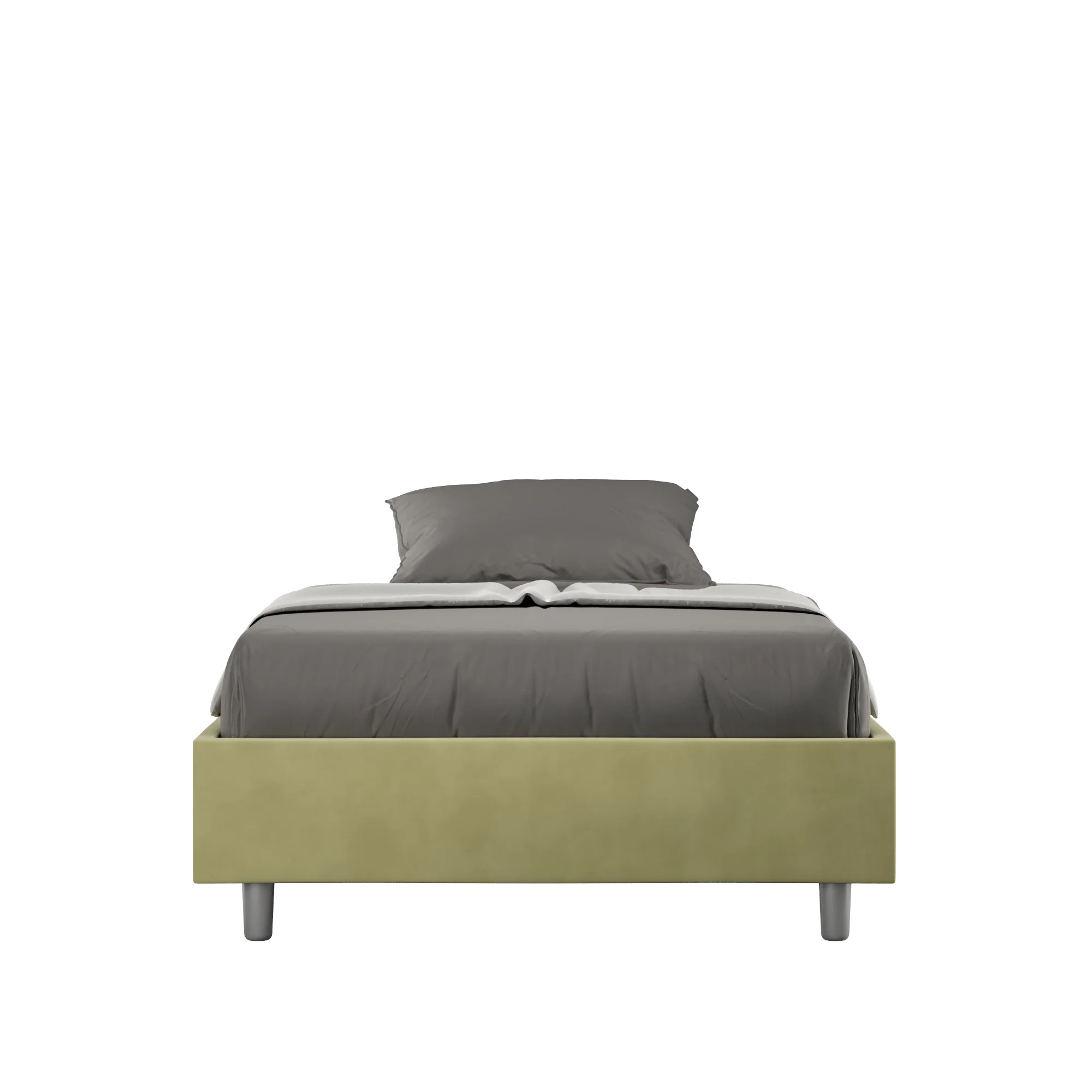 Letto singolo contenitore imbottito 100x190 microfibra Azelia - Image 26