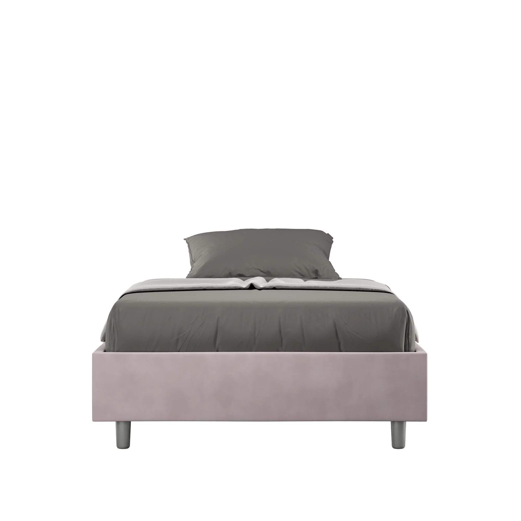 Letto singolo contenitore imbottito 100x190 microfibra Azelia - Image 31