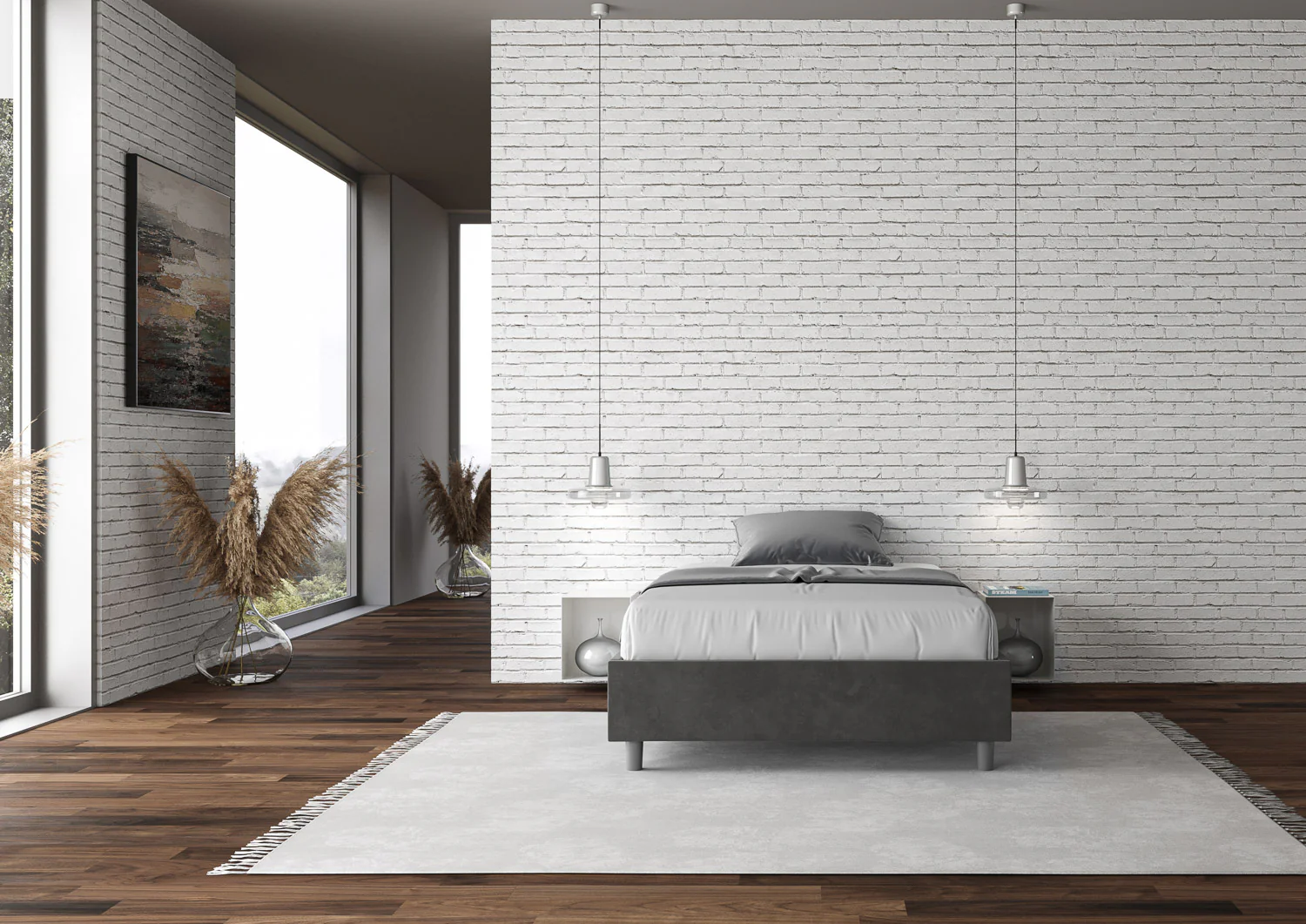 Letto singolo contenitore imbottito 100x190 microfibra Azelia - Image 38