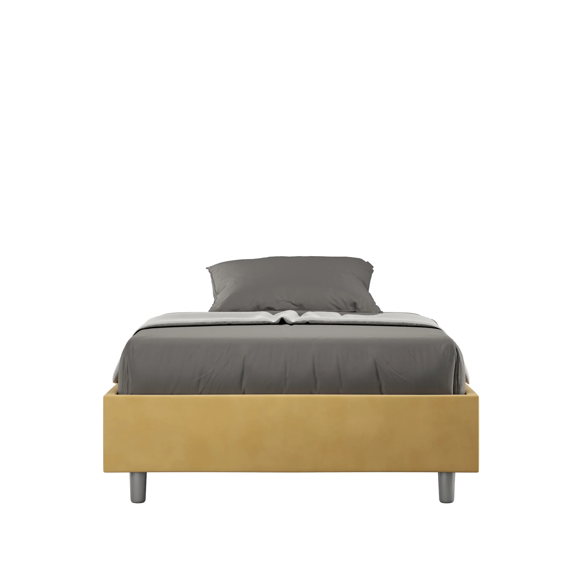 Letto singolo contenitore imbottito 100x190 microfibra Azelia - Image 48