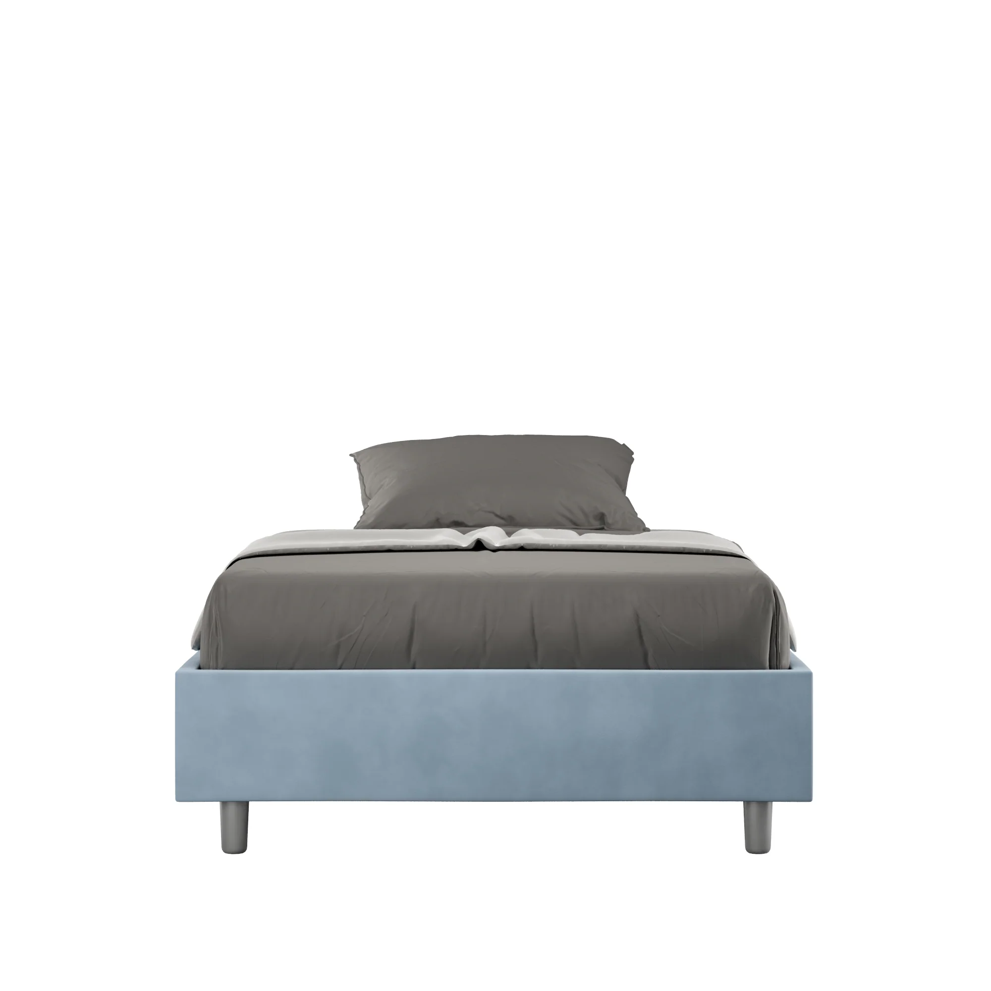 Letto singolo contenitore imbottito 100x190 microfibra Azelia - Image 72