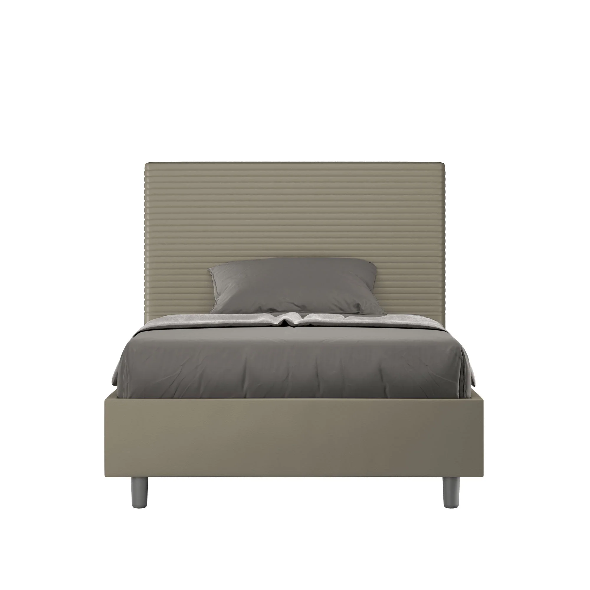 Letto singolo contenitore imbottito 100x190 similpelle Focus