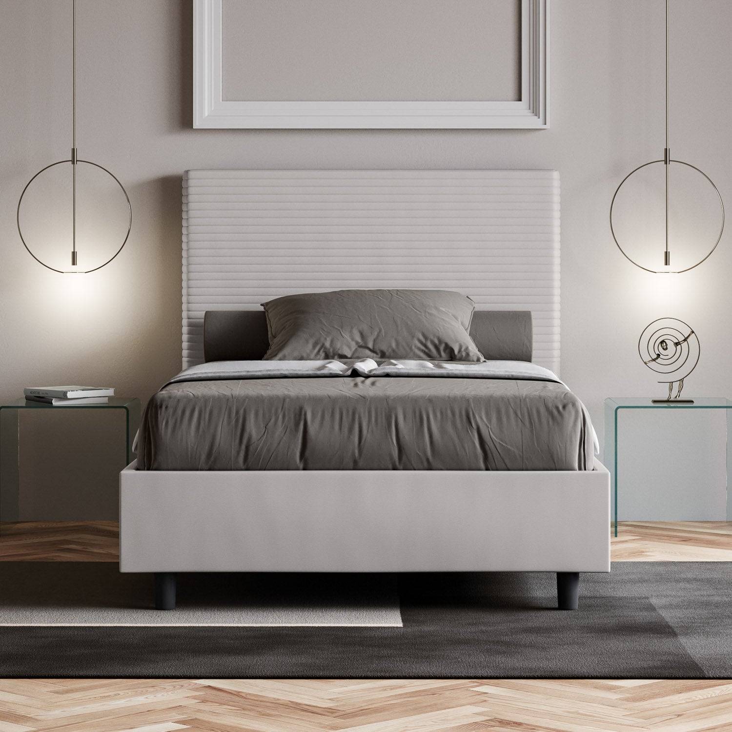 Letto singolo contenitore imbottito 100x190 similpelle Focus - Image 12