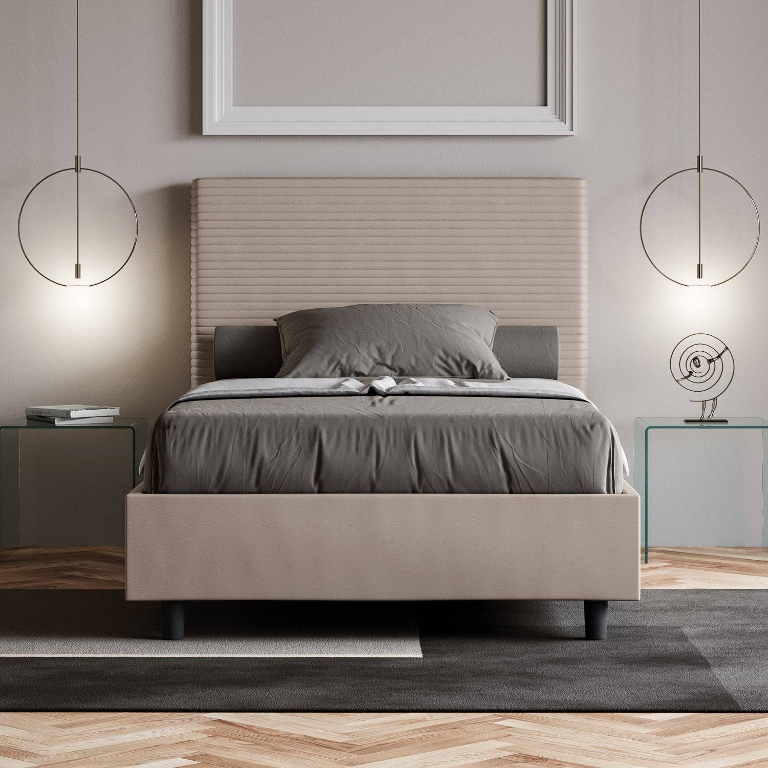 Letto singolo contenitore imbottito 100x190 similpelle Focus - Image 7