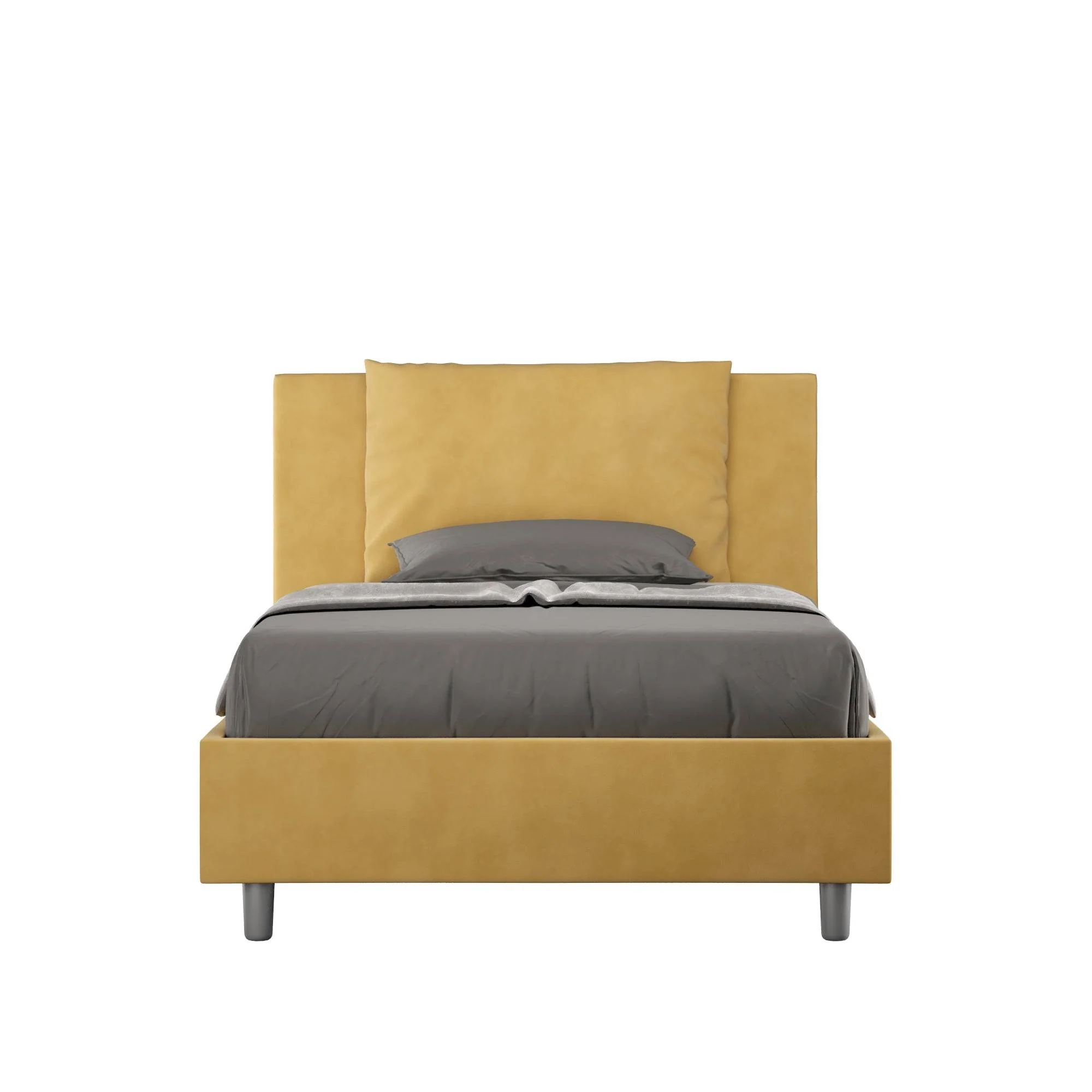 Letto singolo contenitore imbottito 100x200 microfibra Antea - Image 15