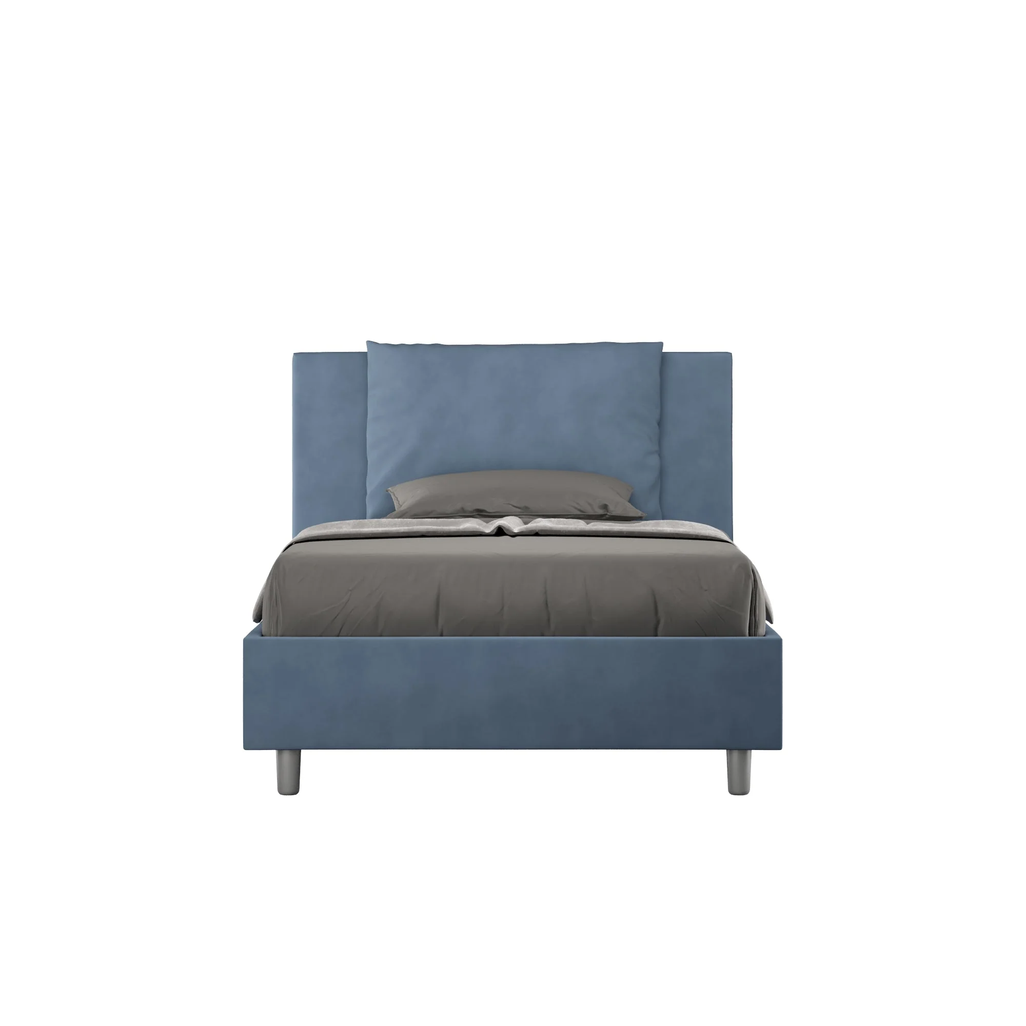 Letto singolo contenitore imbottito 100x200 microfibra Antea - Image 17