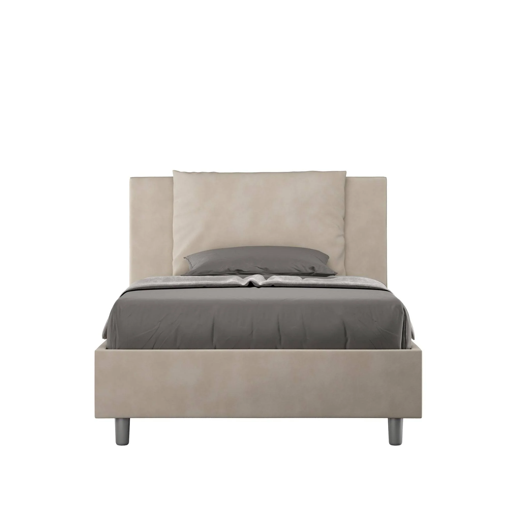 Letto singolo contenitore imbottito 100x200 microfibra Antea - Image 6