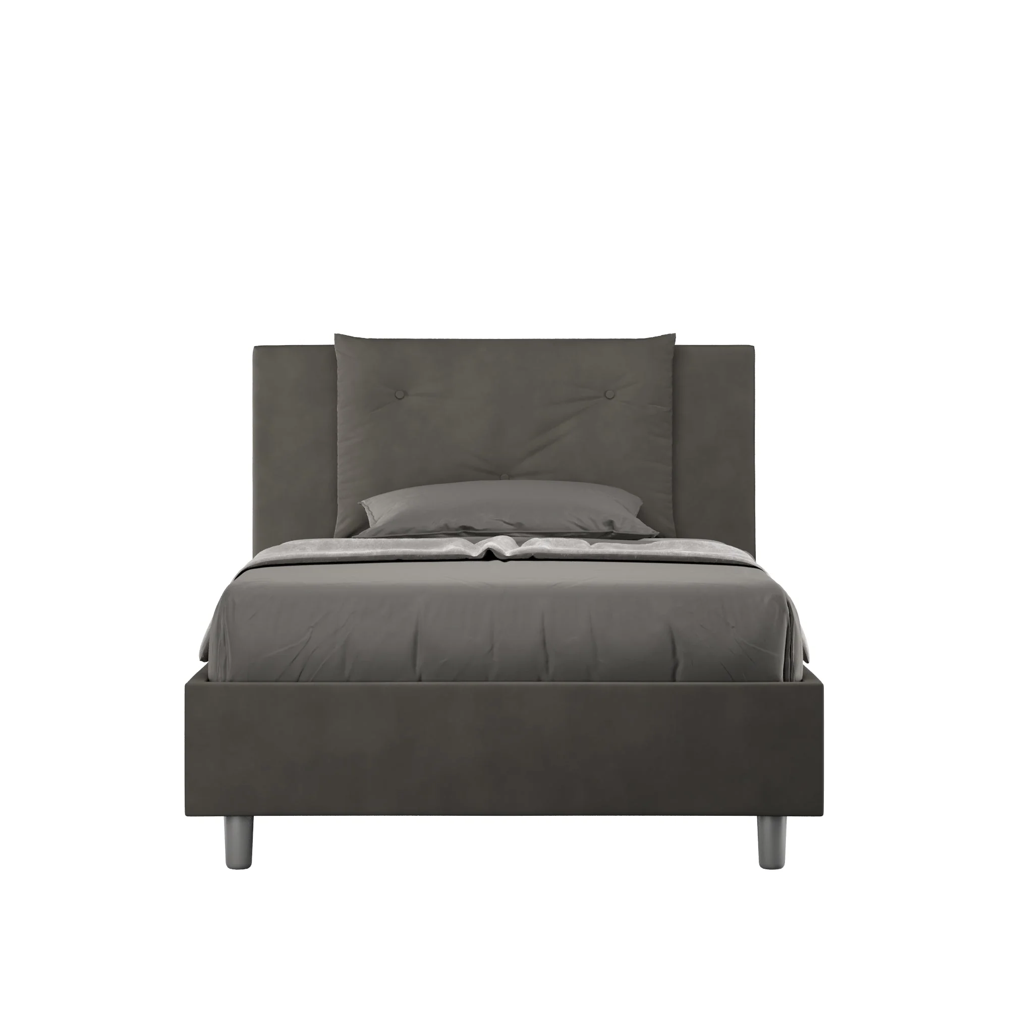Letto singolo contenitore imbottito 100x200 microfibra Appia