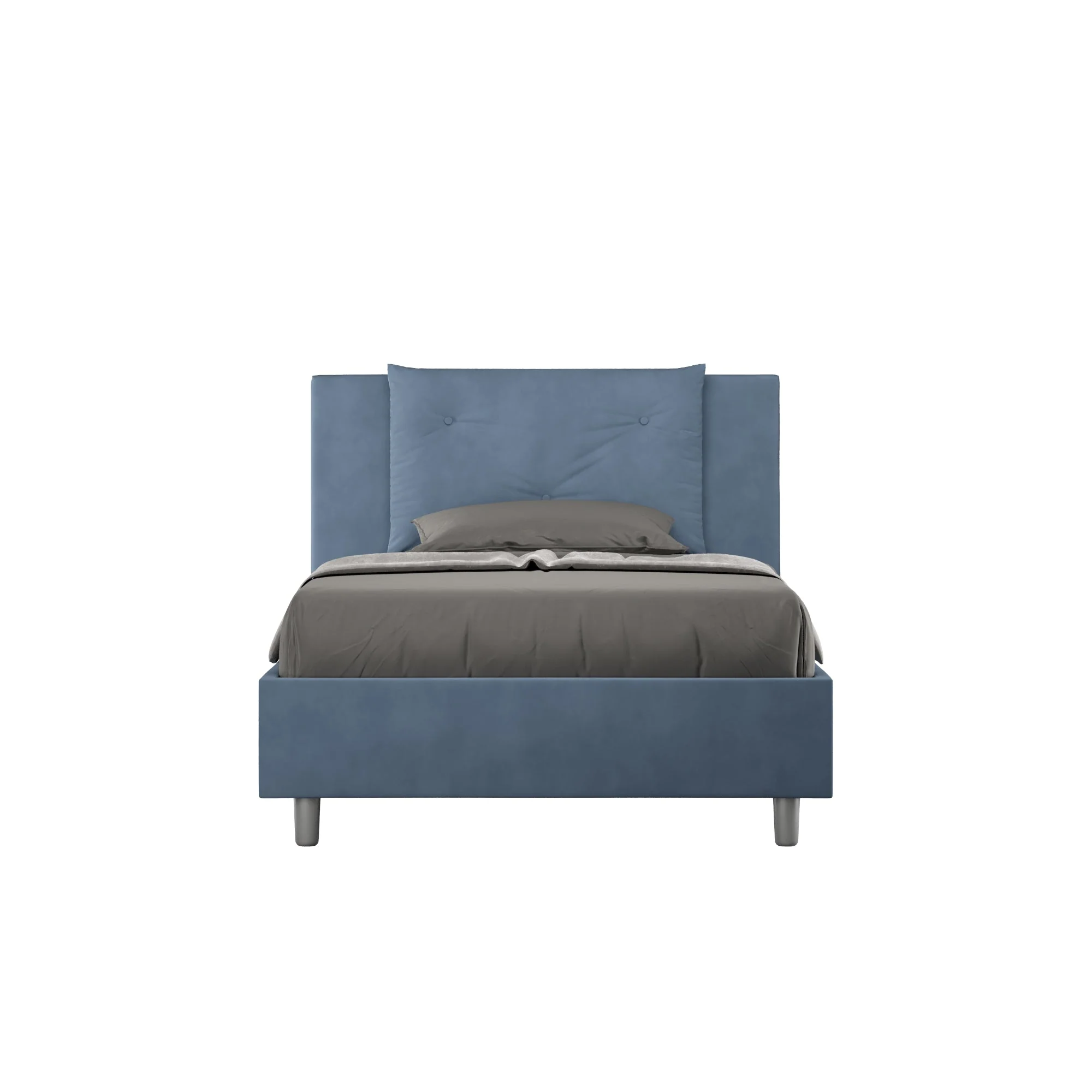 Letto singolo contenitore imbottito 100x200 microfibra Appia - Image 21