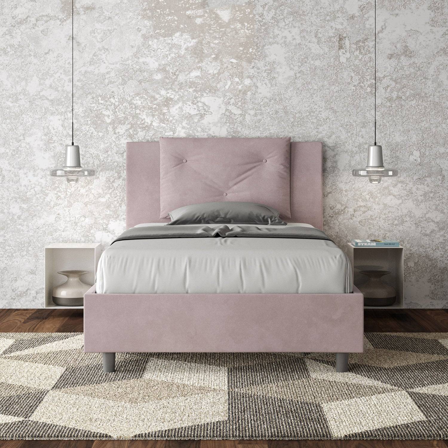 Letto singolo contenitore imbottito 100x200 microfibra Appia - Image 28