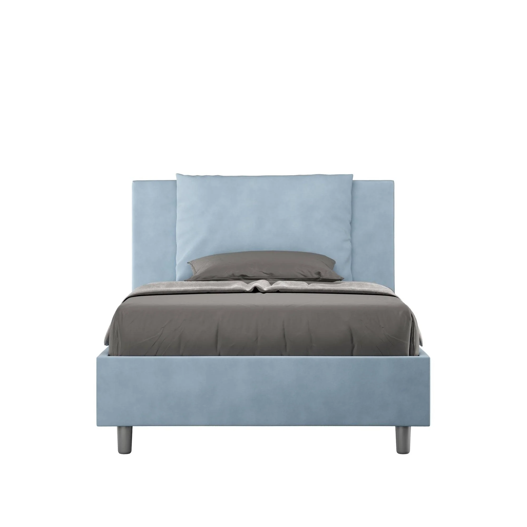 Letto singolo contenitore imbottito 100x210 microfibra Antea - Image 11