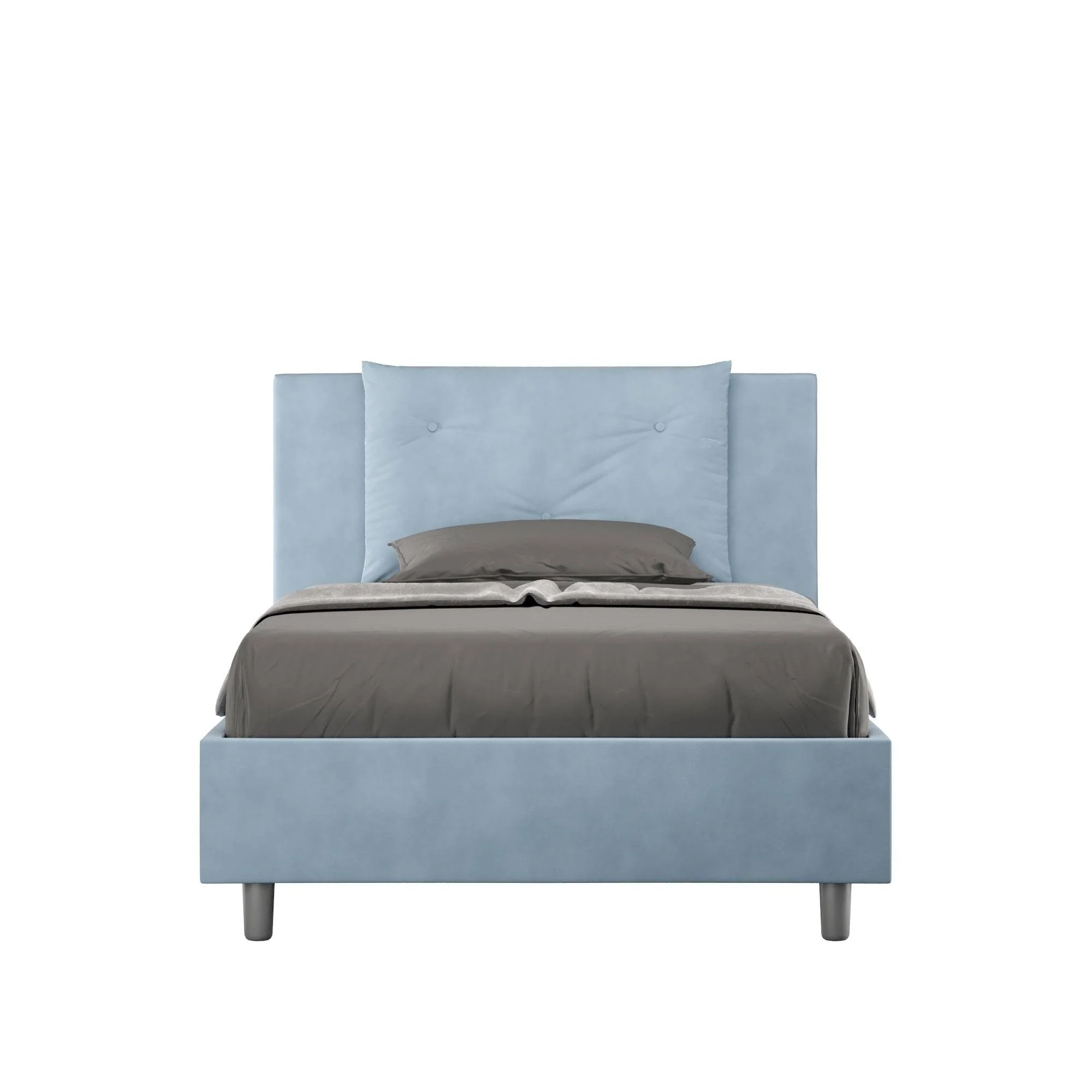 Letto singolo contenitore imbottito 100x210 microfibra Appia - Image 11