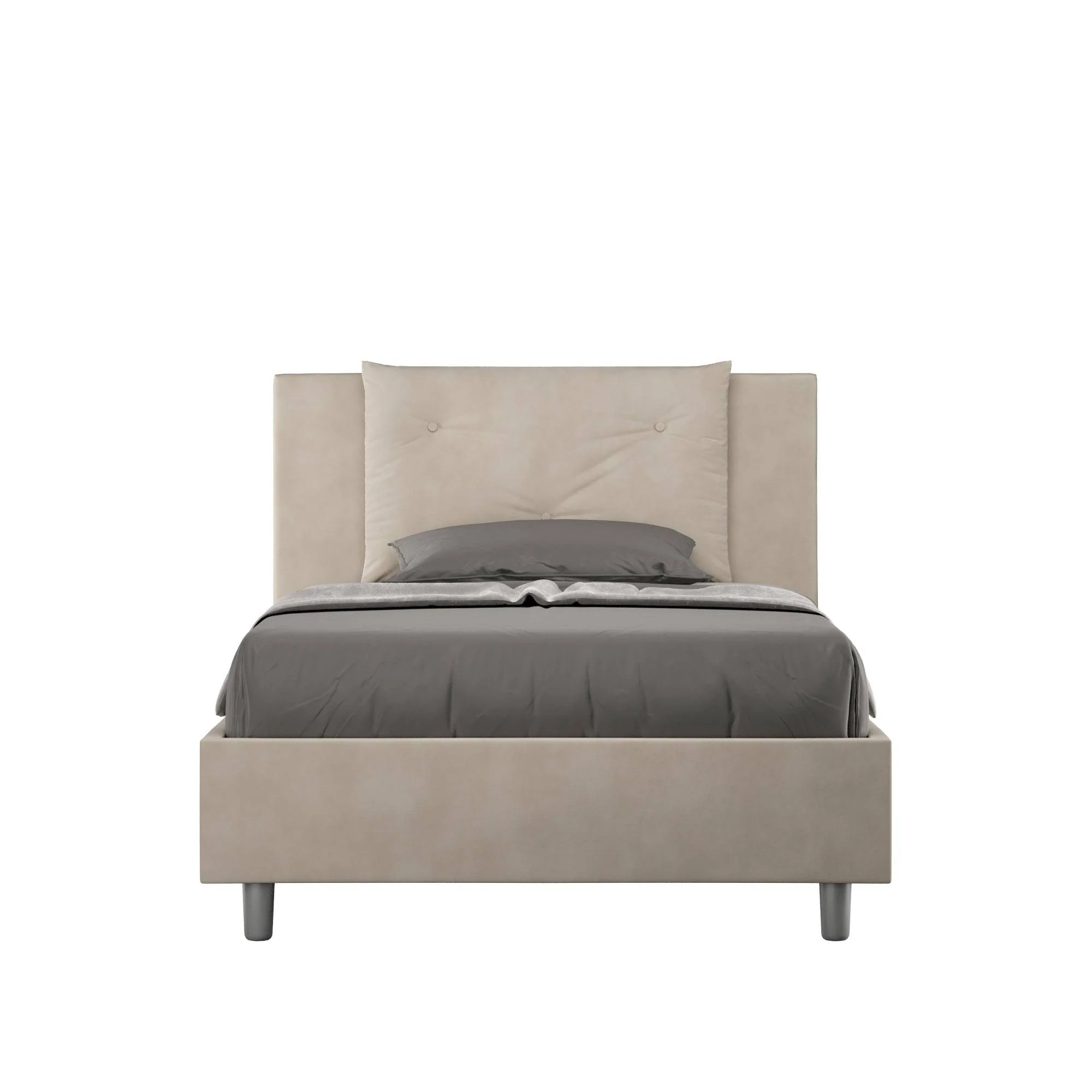 Letto singolo contenitore imbottito 100x210 microfibra Appia - Image 6
