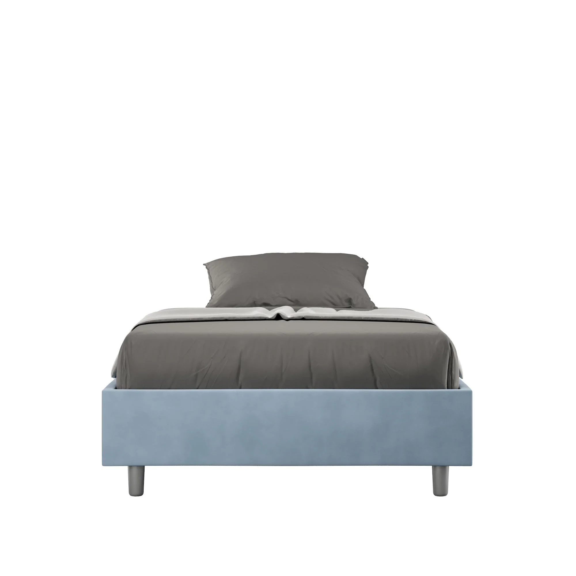 Letto singolo contenitore imbottito 100x210 microfibra Azelia - Image 11