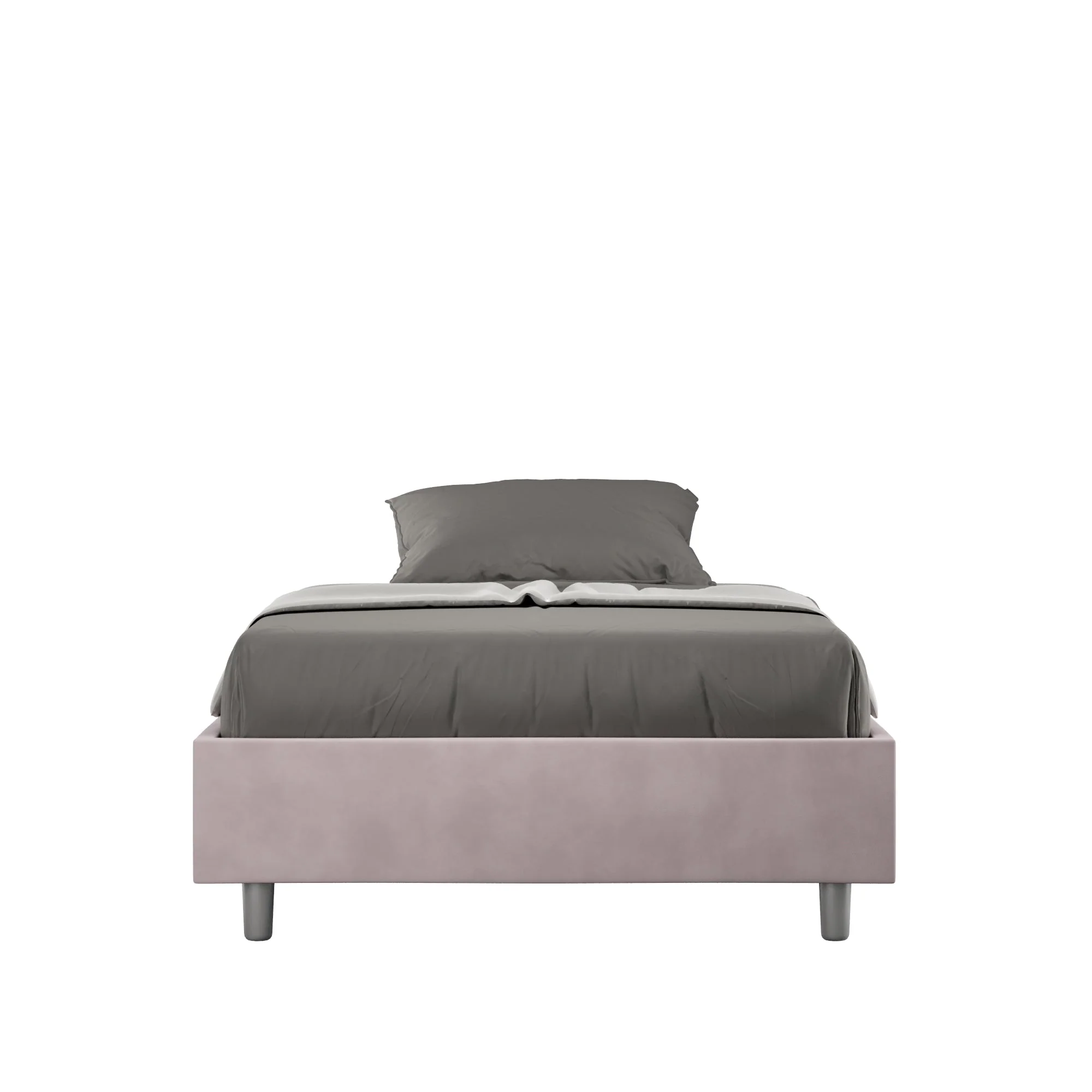 Letto singolo contenitore imbottito 100x210 microfibra Azelia - Image 22
