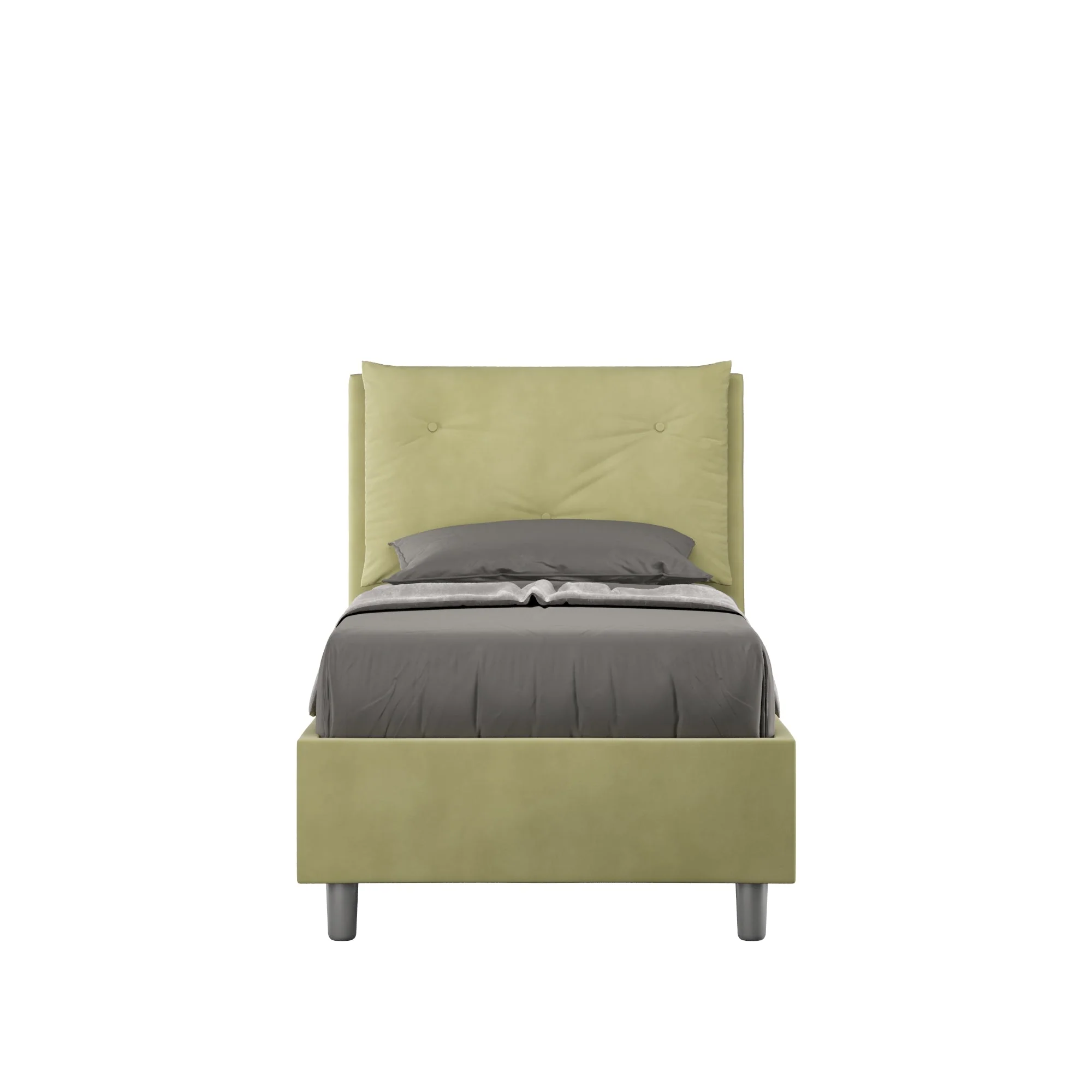 Letto singolo contenitore imbottito 90x190 microfibra Appia - Image 22