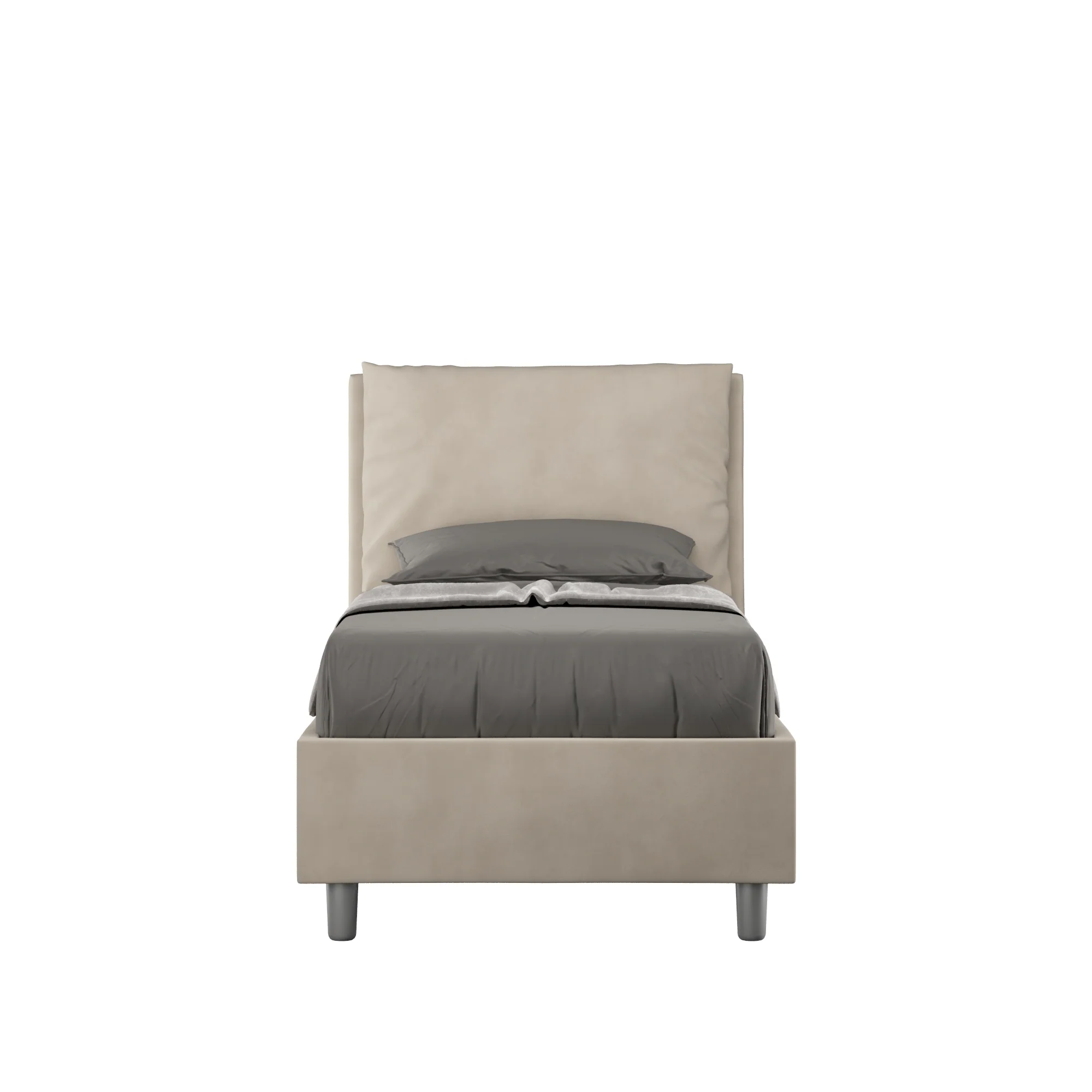 Letto singolo contenitore imbottito 90x200 microfibra Antea - Image 40